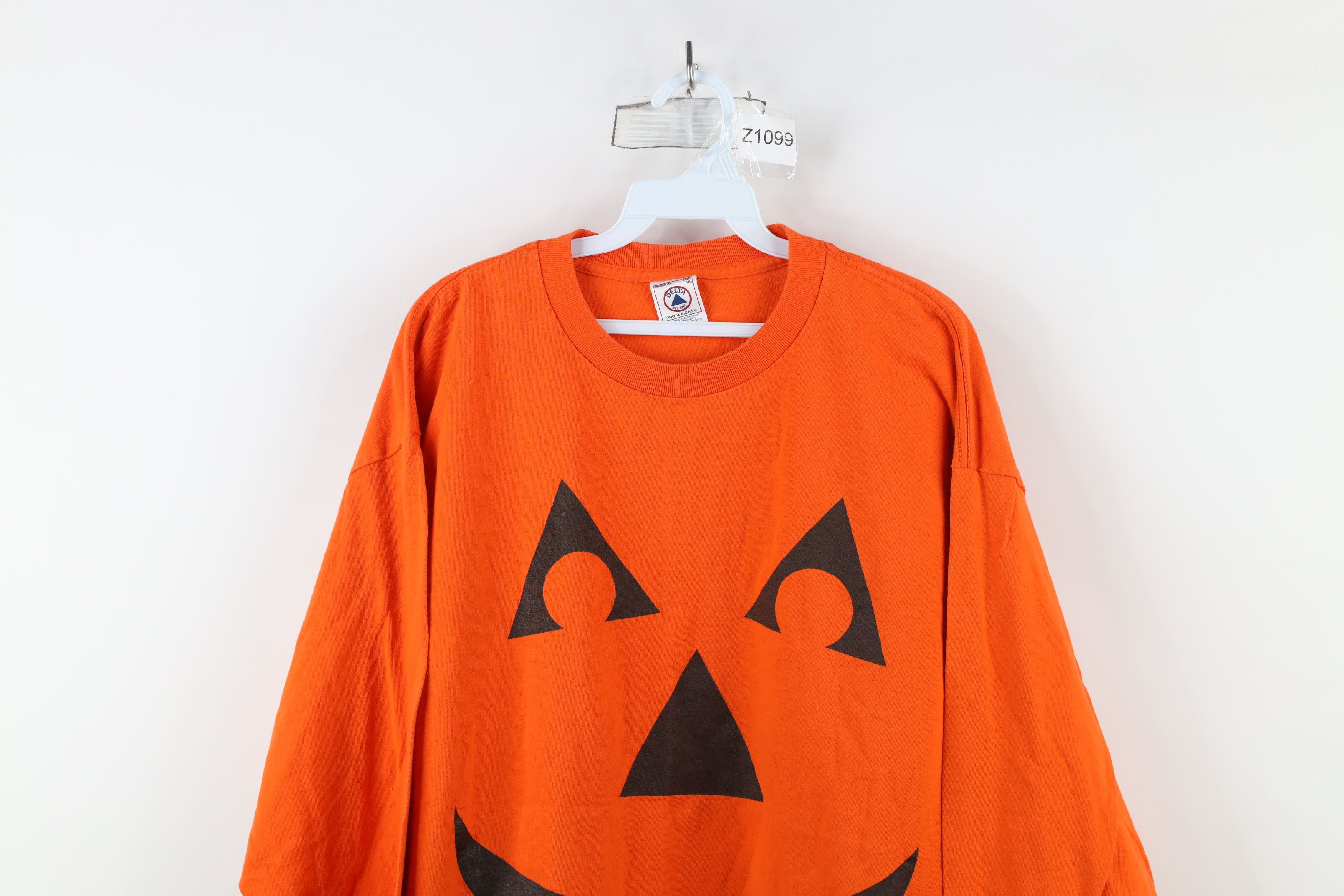 Vintage Vintage 90s Halloween Pumpkin Long Sleeve T-Shirt Cotton Size US XL / EU 56 / 4 - 2 Thumbnail