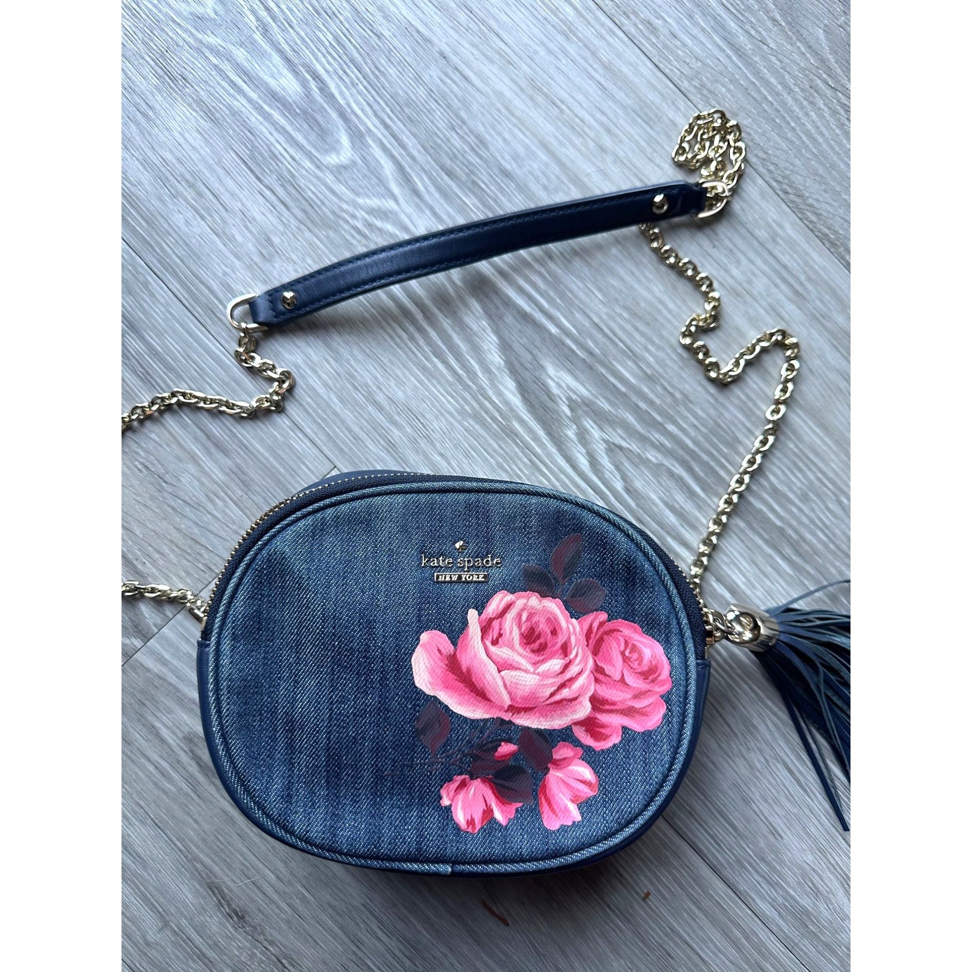 Kate Spade Kate Spade Emerson Place Rose Denim Tinley Crossbody Bag wit Size ONE SIZE - 12 Thumbnail