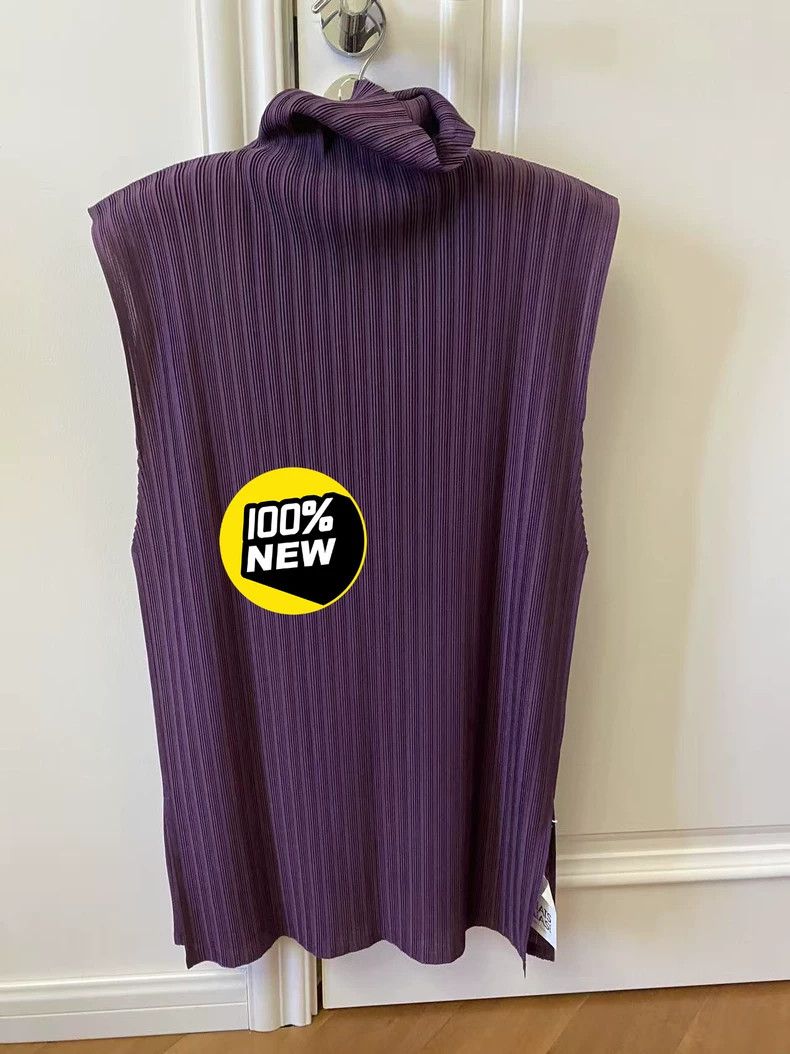 Issey Miyake Issey Miyake Purple Turtleneck Sleeveless Top - dmc Size US M / EU 48-50 / 2 - 1 Thumbnail