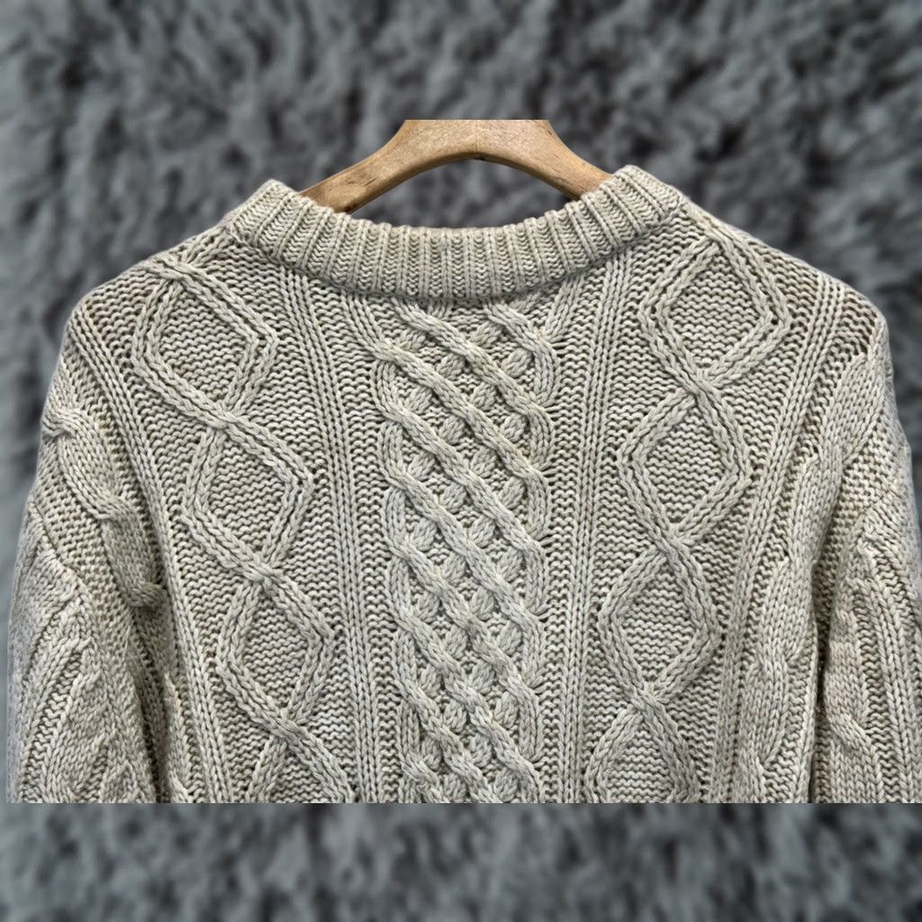 Vintage VINTAGE Thane Sweater Men's L Cable-Knit Fisherman Coastal Preppy Beige Ivy League Size US L / EU 52-54 / 3 - 1 Thumbnail