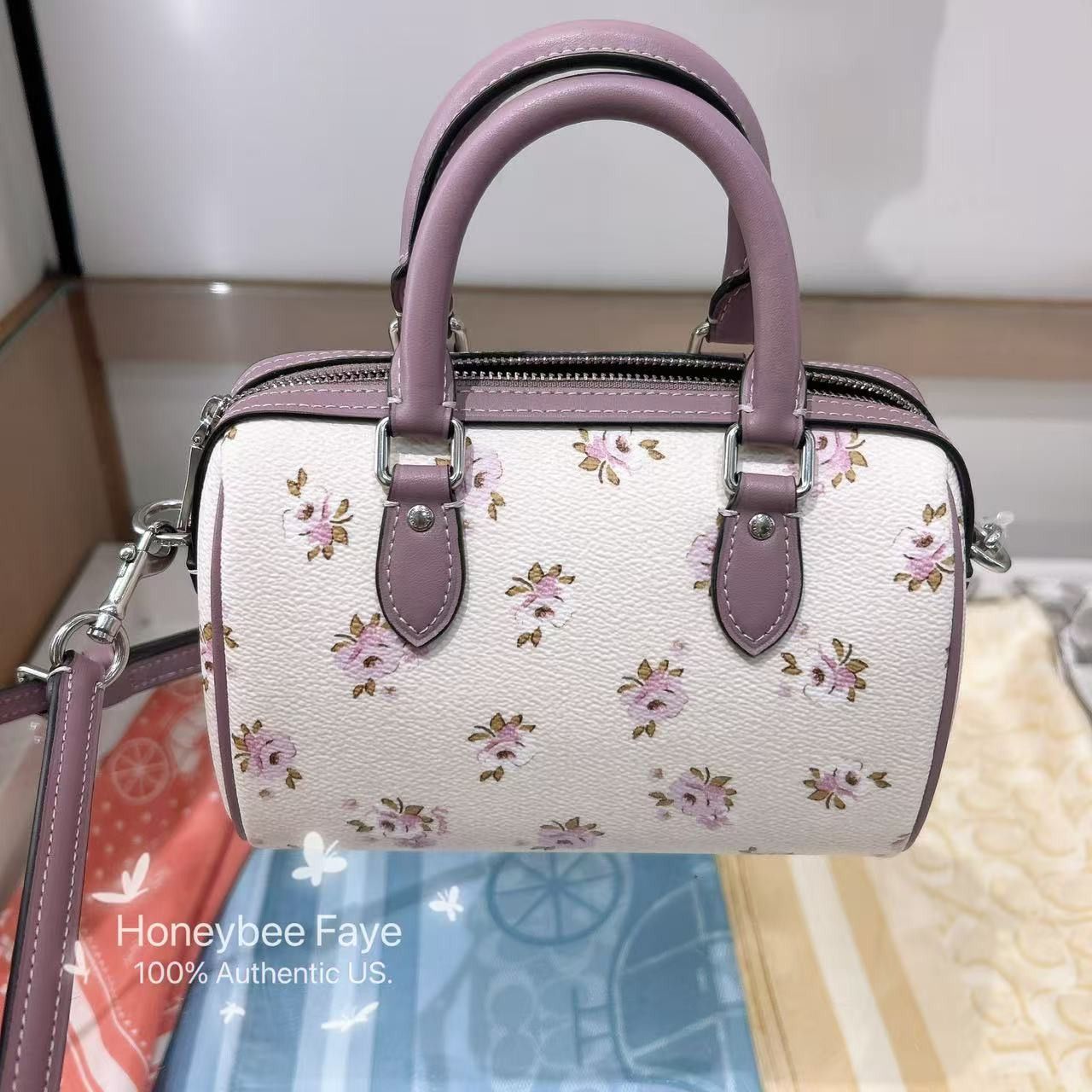 Coach NWT Coach Mini Rowan Crossbody Bag With Floral Print CAL69 Size ONE SIZE - 6 Thumbnail