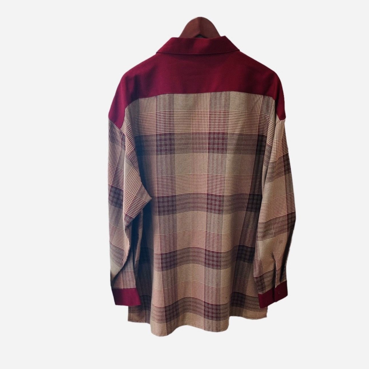 Vintage Retro Grandpa Plaid Shacket Button Down Shirt Red Size US XXL / EU 58 / 5 - 3 Thumbnail
