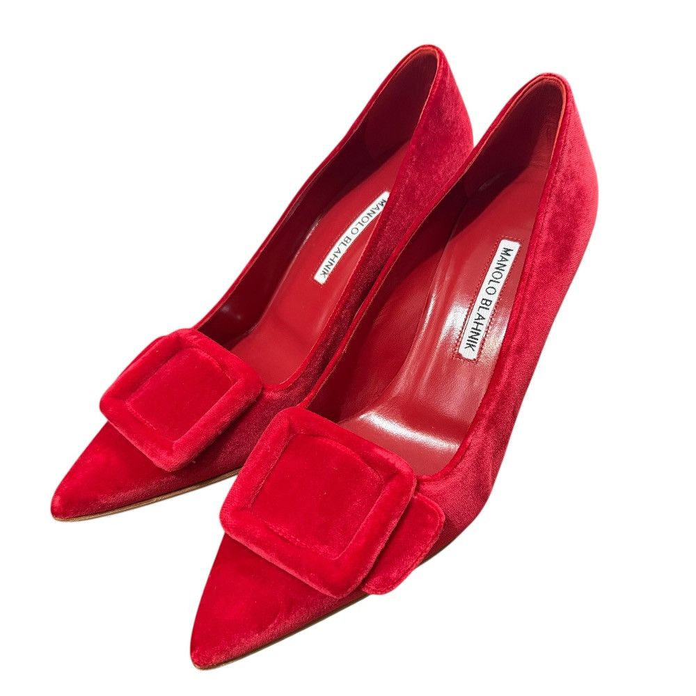 Manolo Blahnik Manolo Blahnik Manolo Blahnik Maysale Velvet Pumps Suede Shoes DUTY FREE for USA Size ONE SIZE - 1 Thumbnail