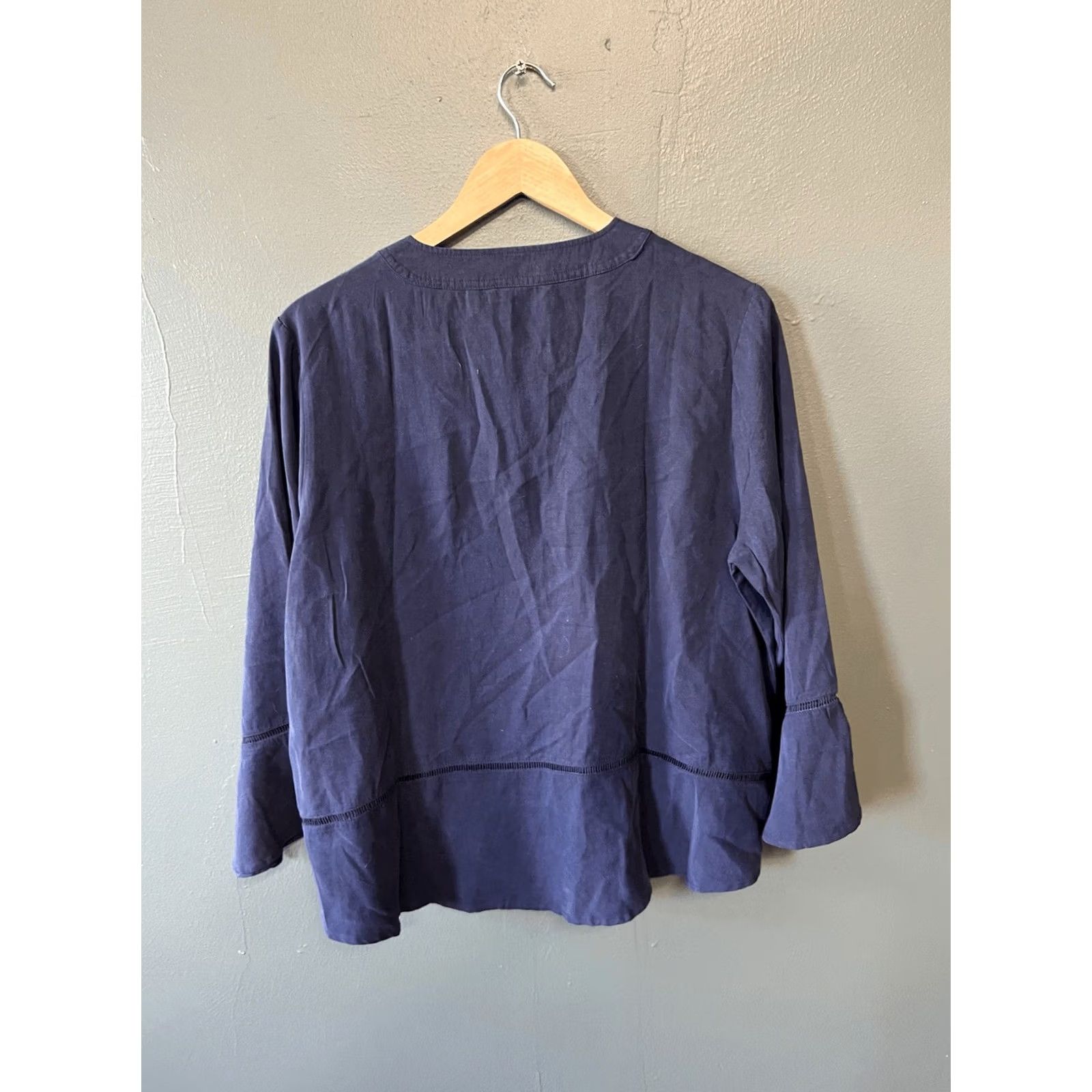 Soft Surroundings Soft Surroundings Womens Blue Long Sleeve Tunic Blouse Shirt Size L Size L / US 10 / IT 46 - 2 Thumbnail