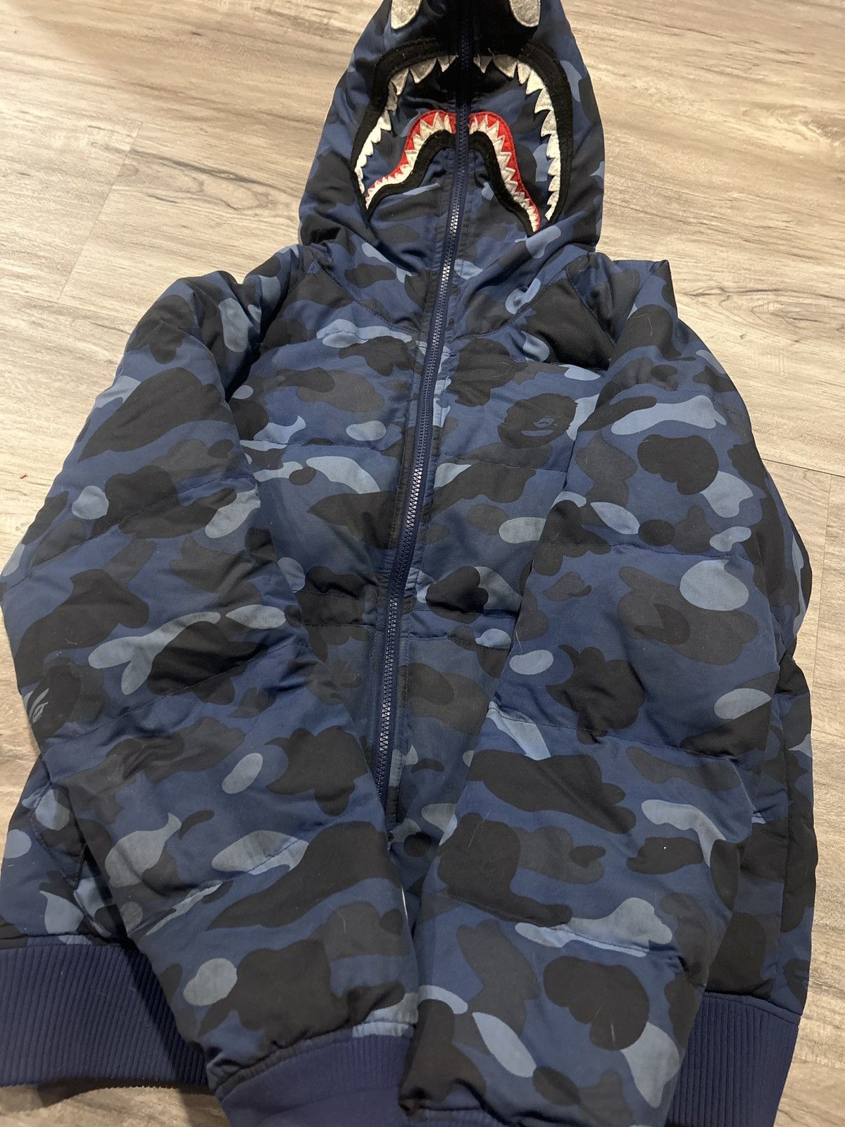 Bape Color Camo Shark Hoodie Down Jacket Size US L / EU 52-54 / 3 - 2 Thumbnail