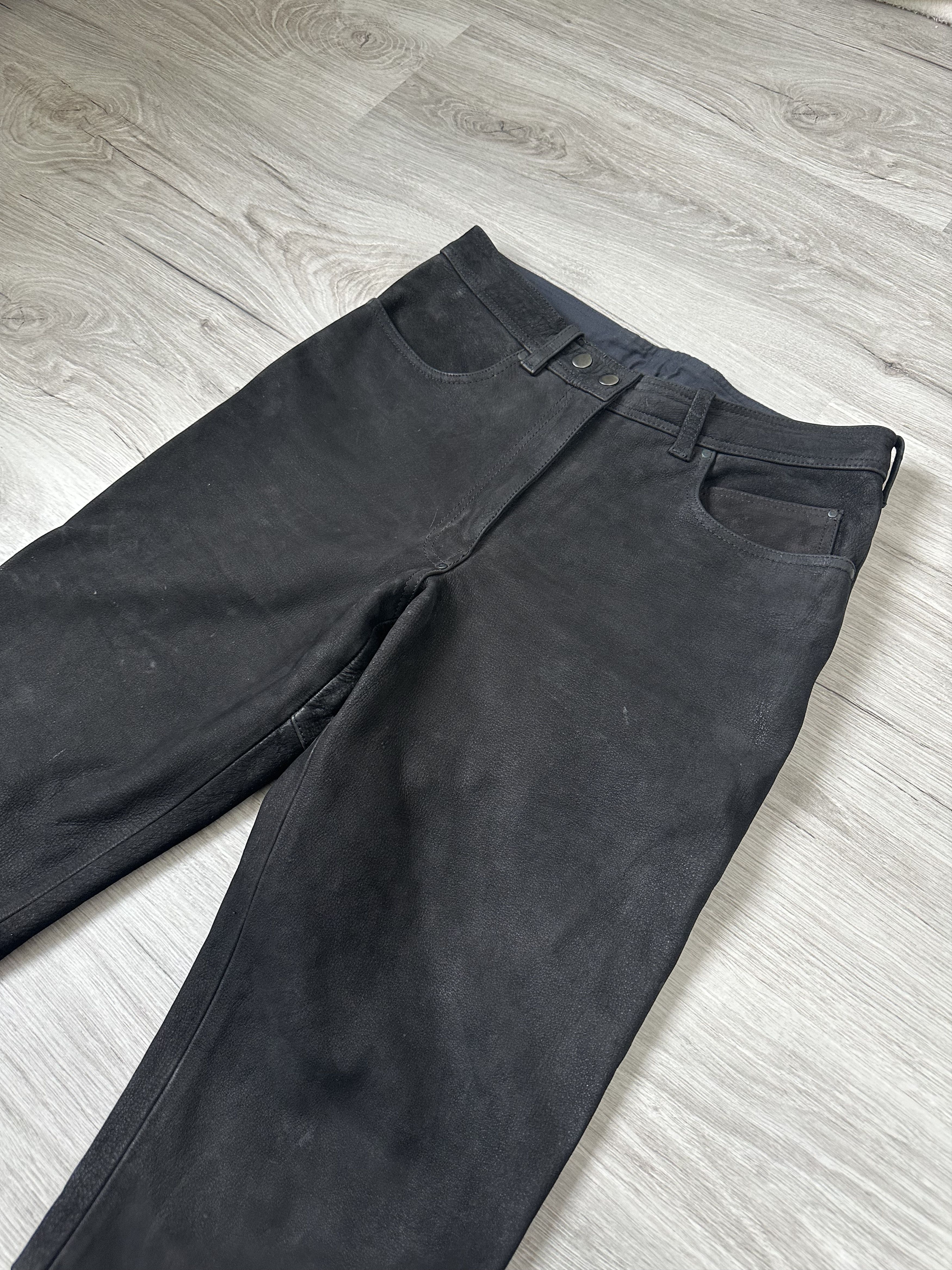 Japanese Brand × Leather × Vintage Vintage Leather SAFE Pants Black Moto Bike Size US 36 / EU 52 - 7 Thumbnail