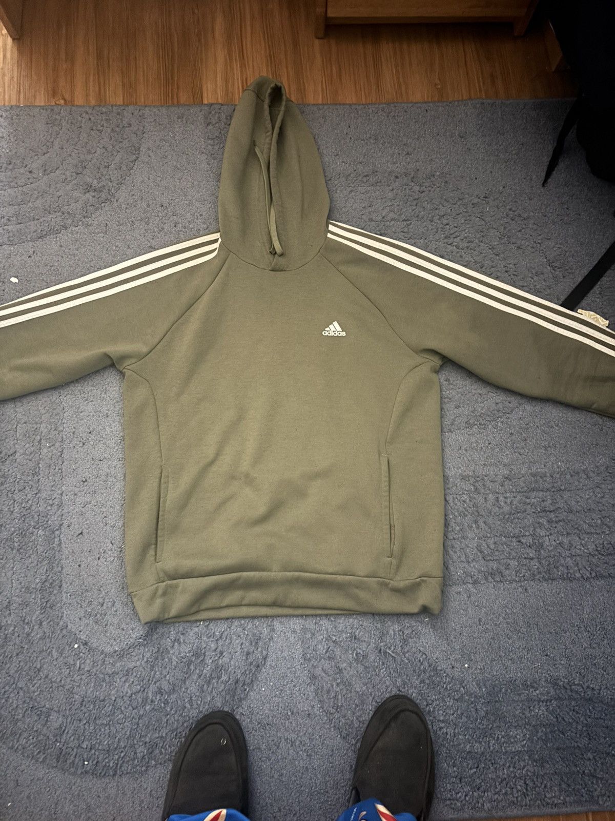 Adidas Olive Green Adidas Hoodie Size US L / EU 52-54 / 3 - 1 Thumbnail