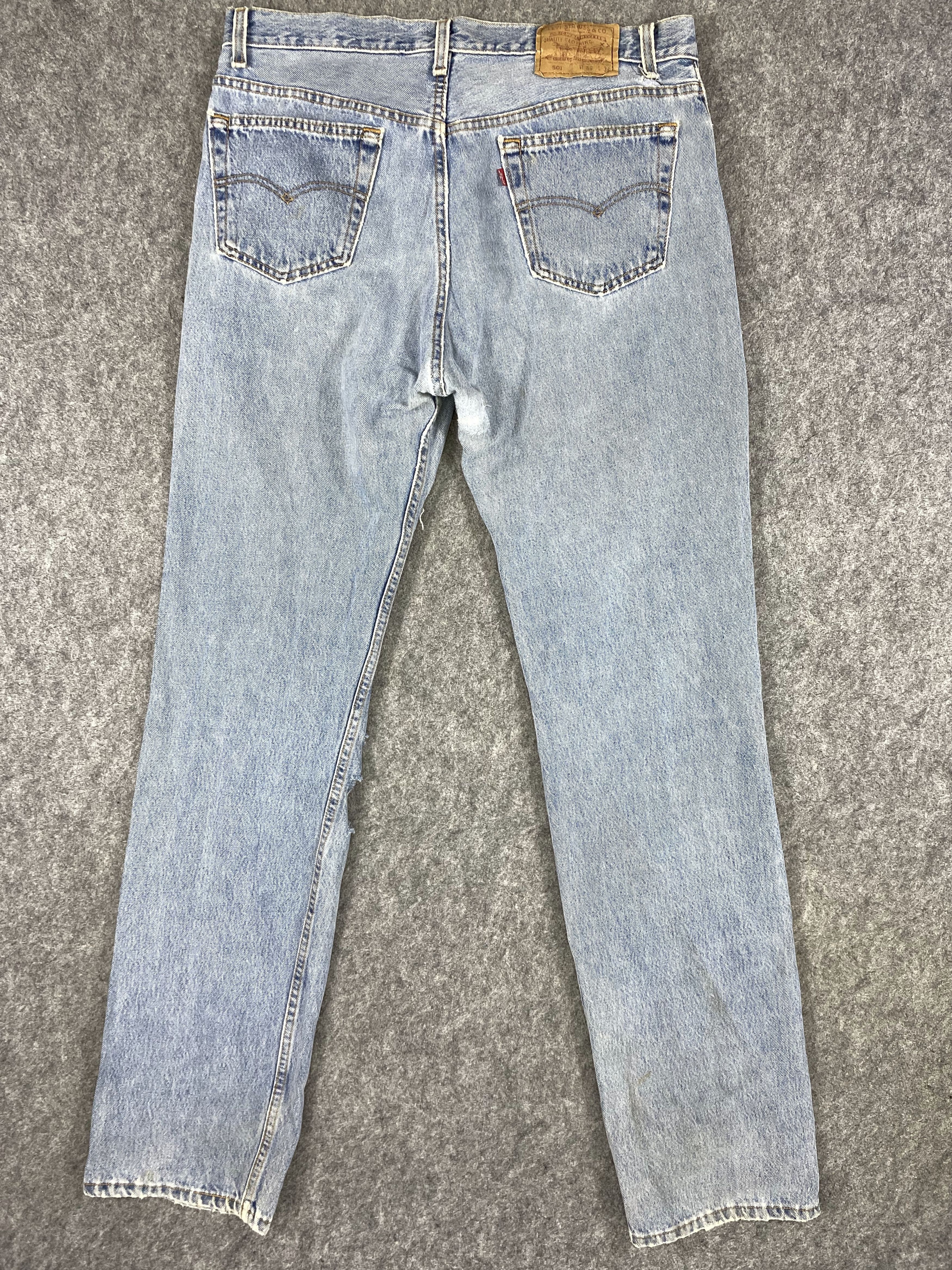 Levi's Ripped Blue Vintage Levi's 501 USA 36x35.5 Denim -JN1161 Size US 36 / EU 52 - 2 Thumbnail