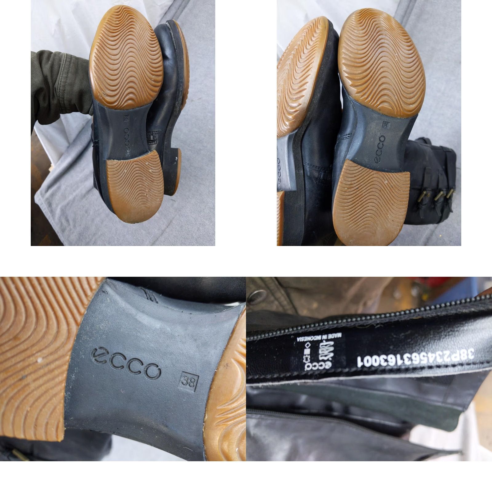 Ecco ECCO Boots Womens 7.5 38 Black Leather Knee High Buckle Gore-Tex Riding Boot - Waterproof Zippered Casual Winter Shoes Womens Size US 8 / IT 38 - 8 Thumbnail