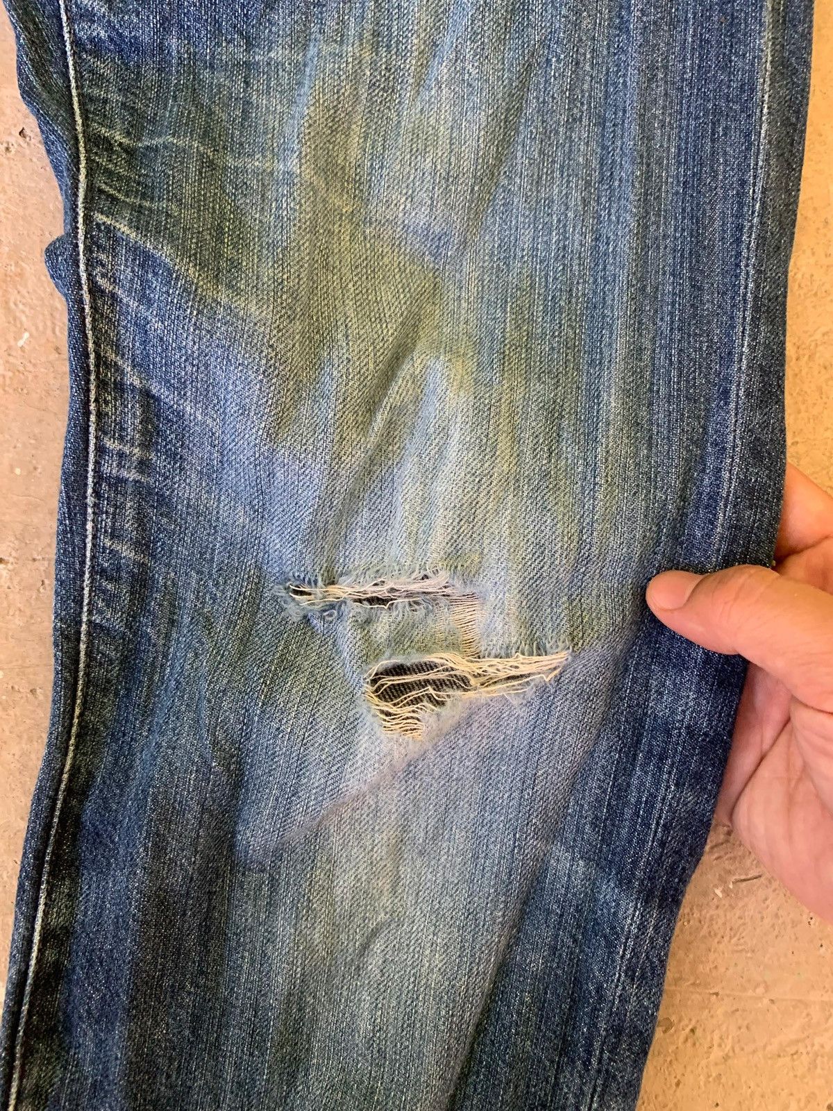 Japanese Brand Back Number Washi Denim Distressed Jeans Size US 29 - 8 Thumbnail