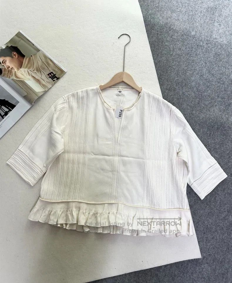 Hermes HERMES Ruffled Short Sleeve Top. Size US S / EU 44-46 / 1 - 1 Thumbnail