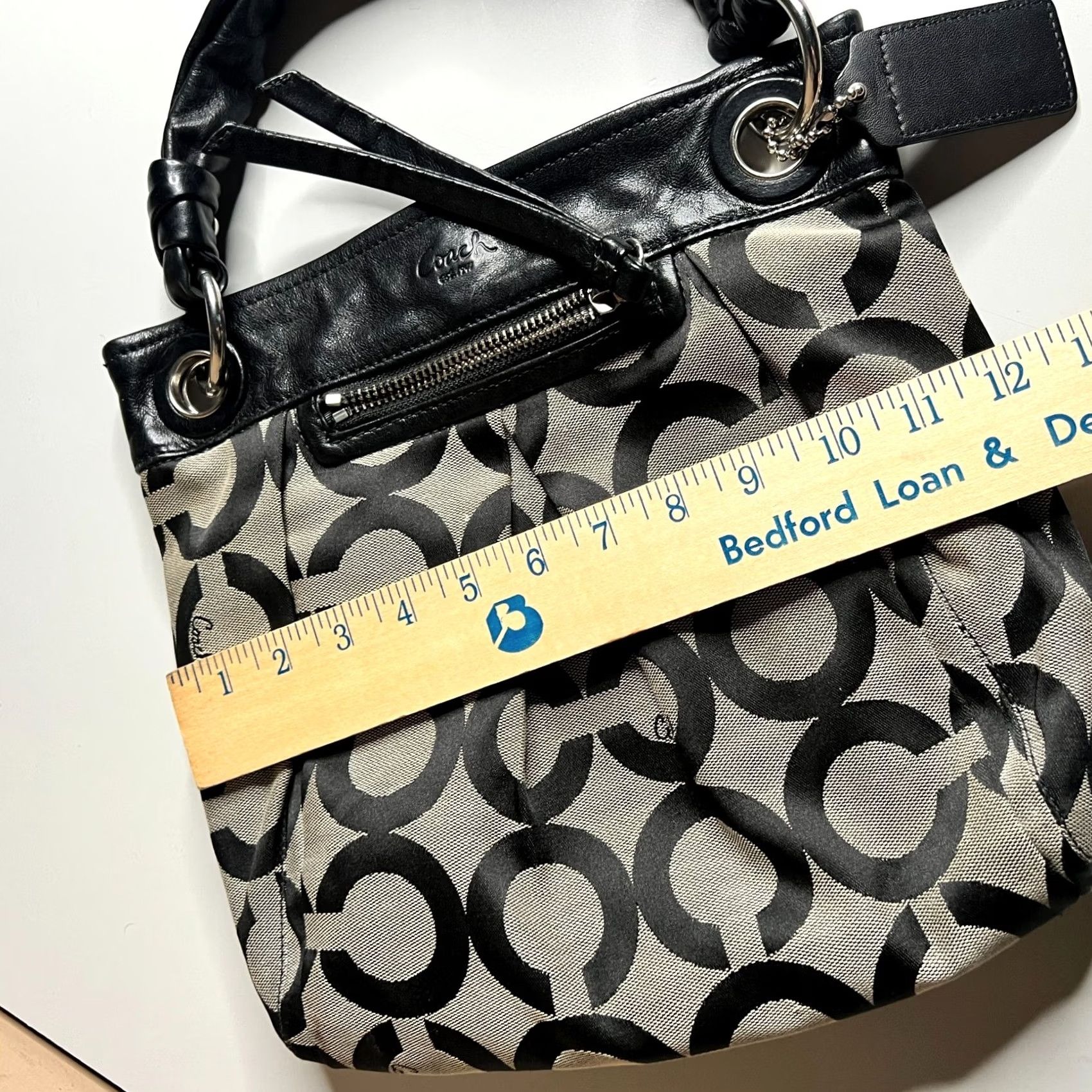 Coach Coach Signature Canvas Leather Hobo Shoulder Bag Black Gray L0893-13420 Size ONE SIZE - 3 Thumbnail