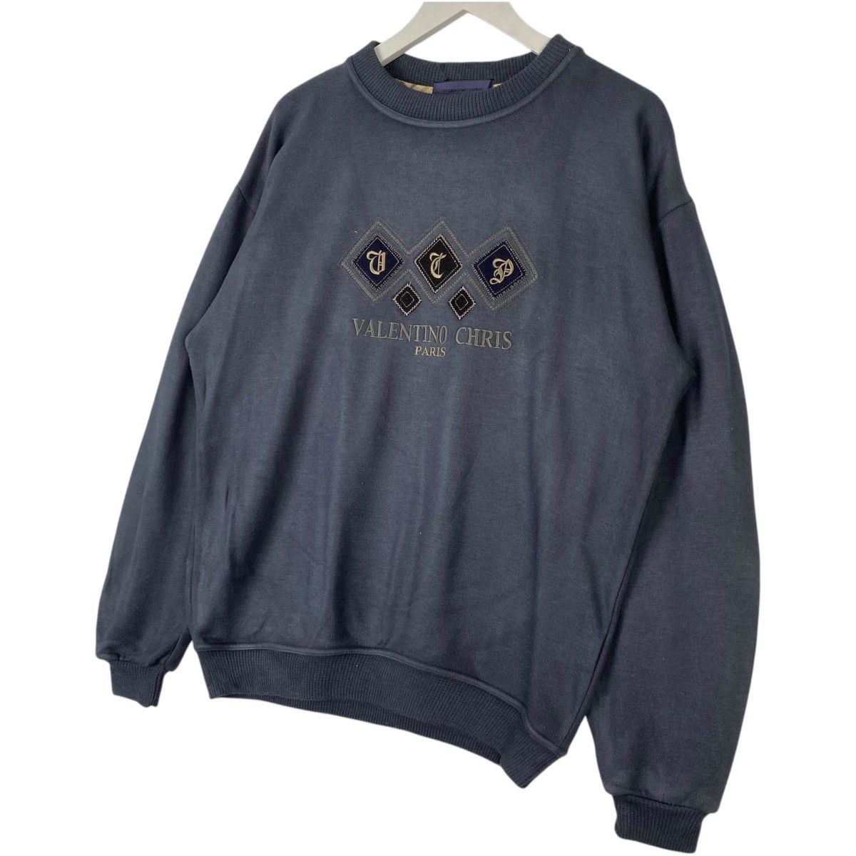 Valentino × Vintage Vintage Valentino Chris Small Embroidered Gray Size L / US 10 / IT 46 - 2 Thumbnail