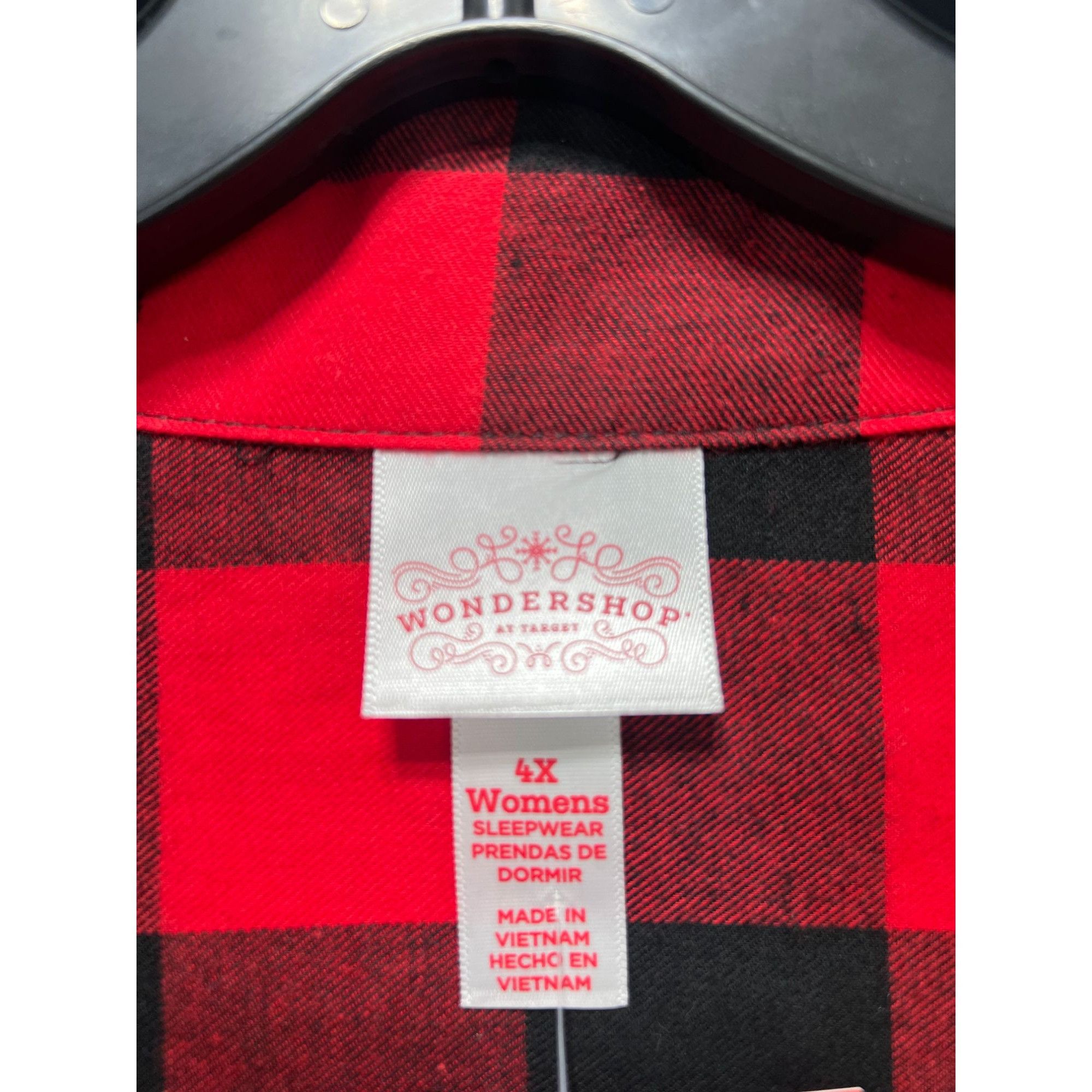 Other Wonder Shop - Women's Red Buffalo Check Flannel Pajama Set - Size ONE SIZE - 20 Thumbnail