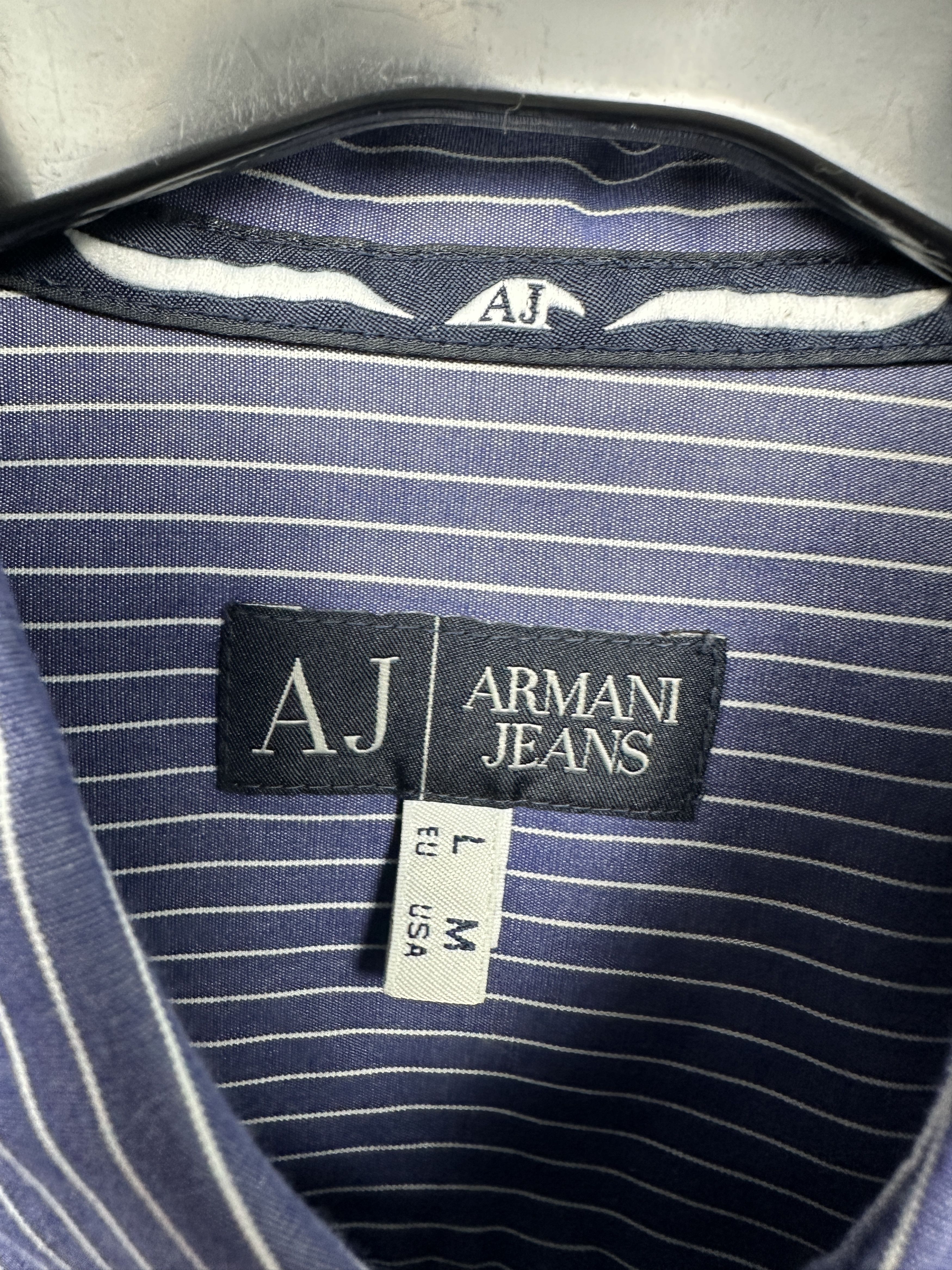 Armani Armani Jeans Vintage Mens Striped Shirt Size US M / EU 48-50 / 2 - 5 Thumbnail