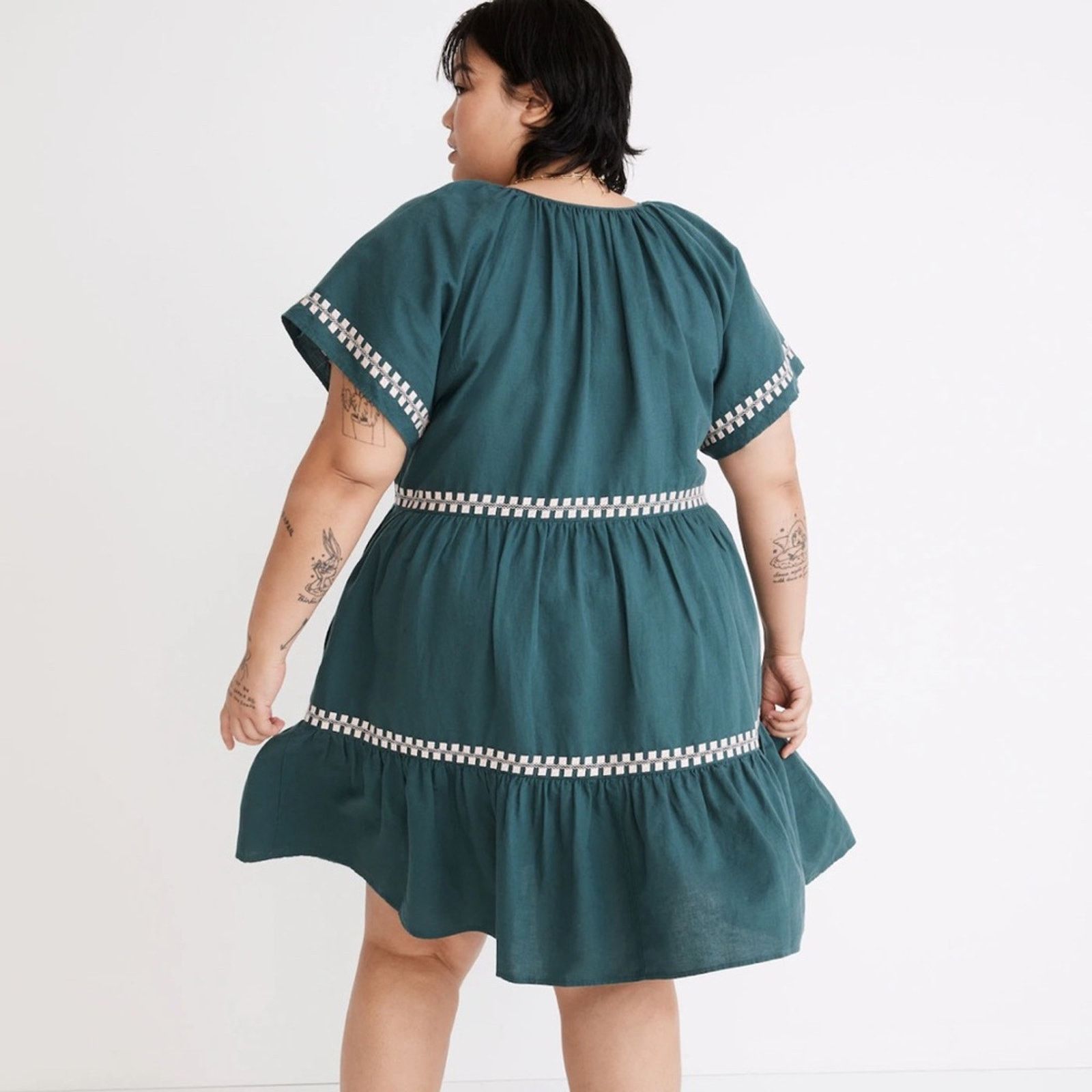 NWT Madewell NWT Linen Blend Flutter Sleeve Mini Dress
