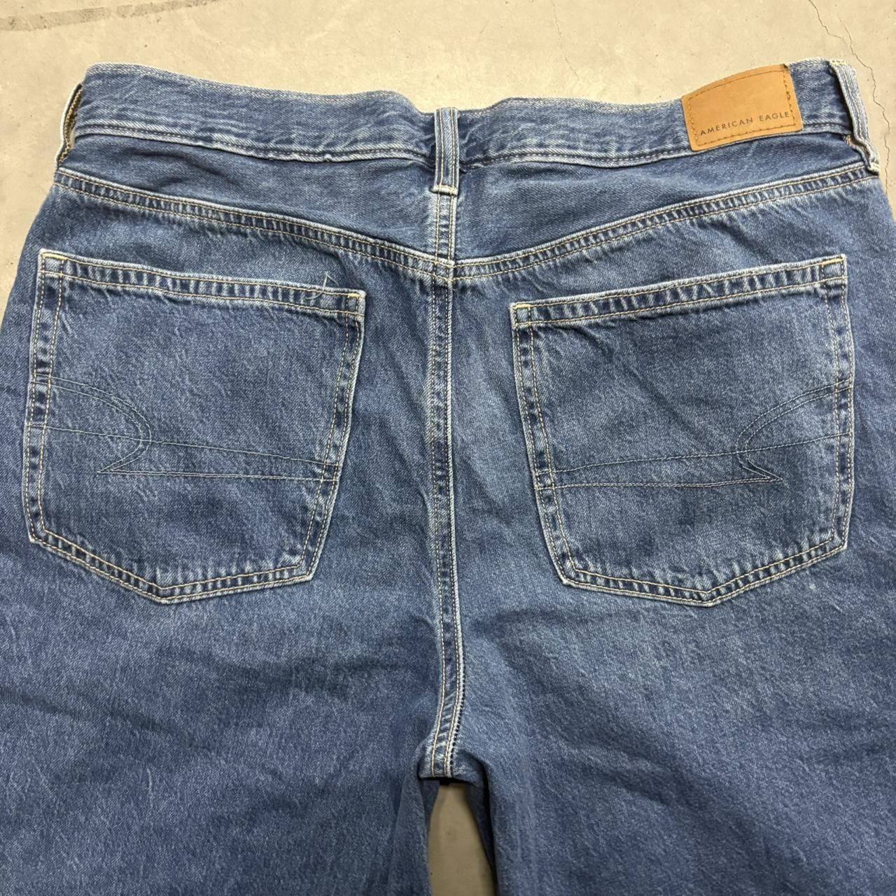 Vintage Crazy Vintage Y2K/2000s Super Baggy WideLeg Dark Blue Wash Denim Jeans! Size US 32 / EU 48 - 7 Thumbnail