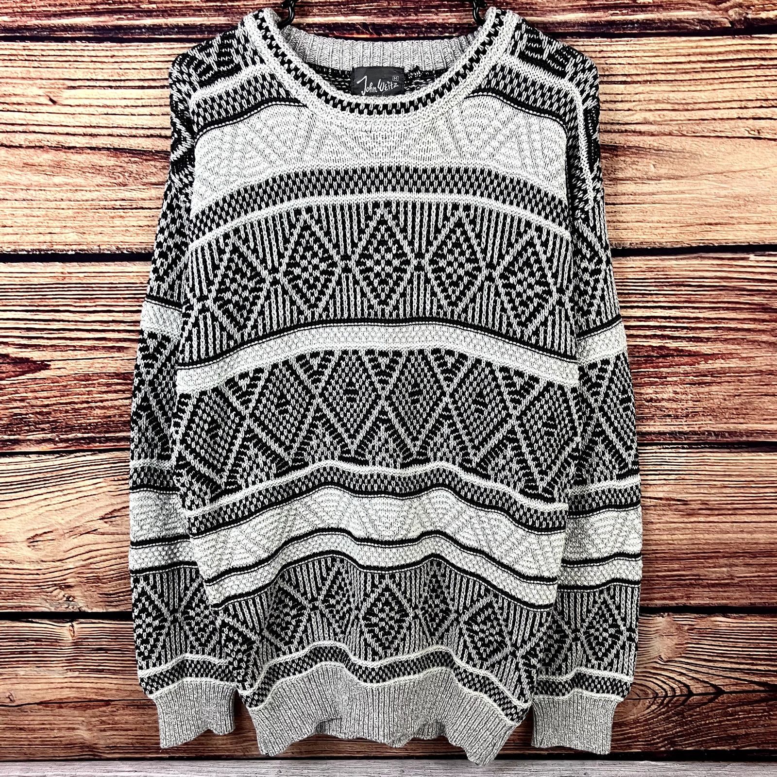 John Weitz × Vintage Vintage 1990s John Weitz Made in USA Striped Sweater Size US M / EU 48-50 / 2 - 2 Thumbnail
