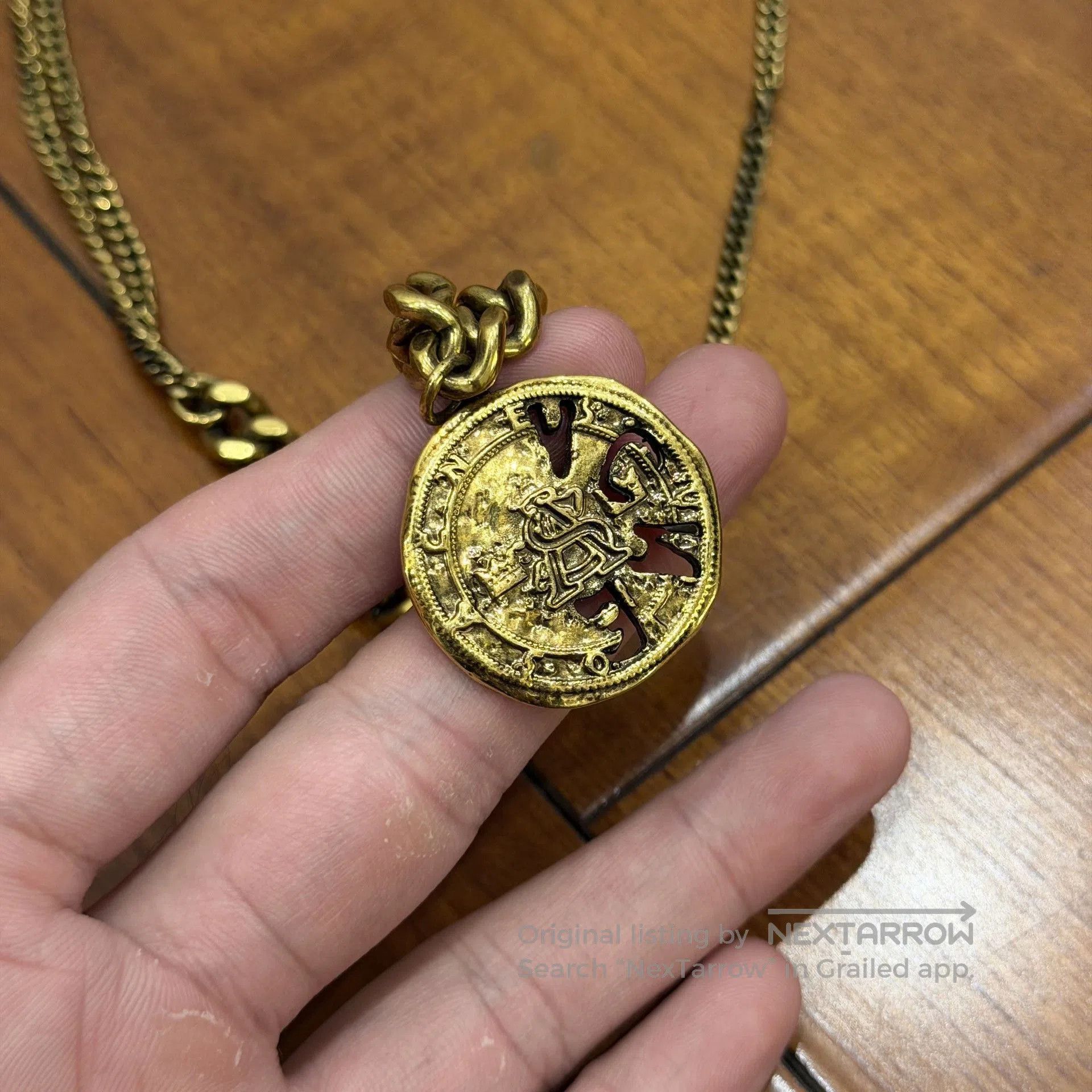 Acne Studios Acne Studio Gold Coin Cuban Necklace. Size ONE SIZE - 2 Thumbnail