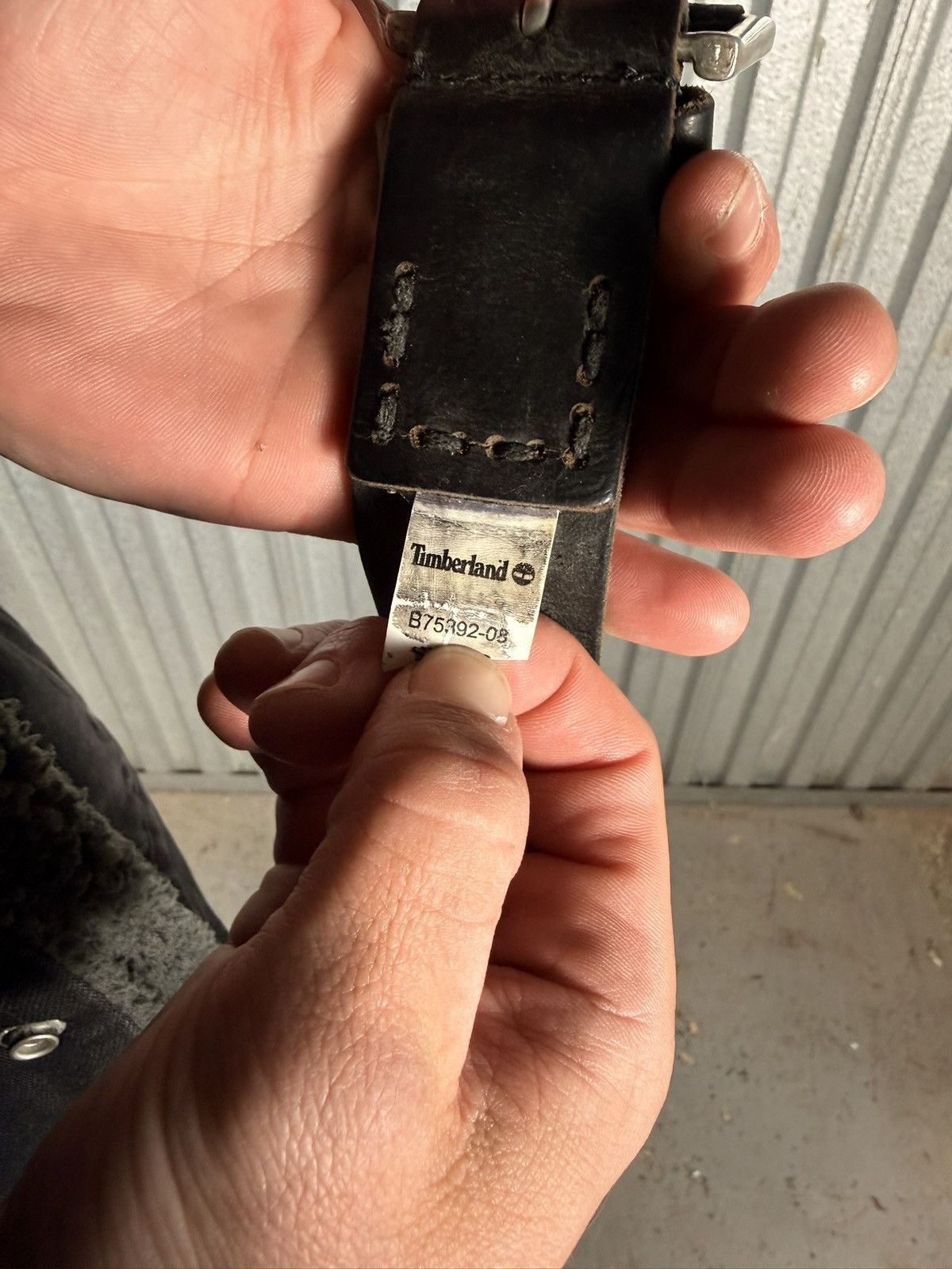 Timberland Vintage Timberland Black Leather Belt Size 36 - 5 Thumbnail