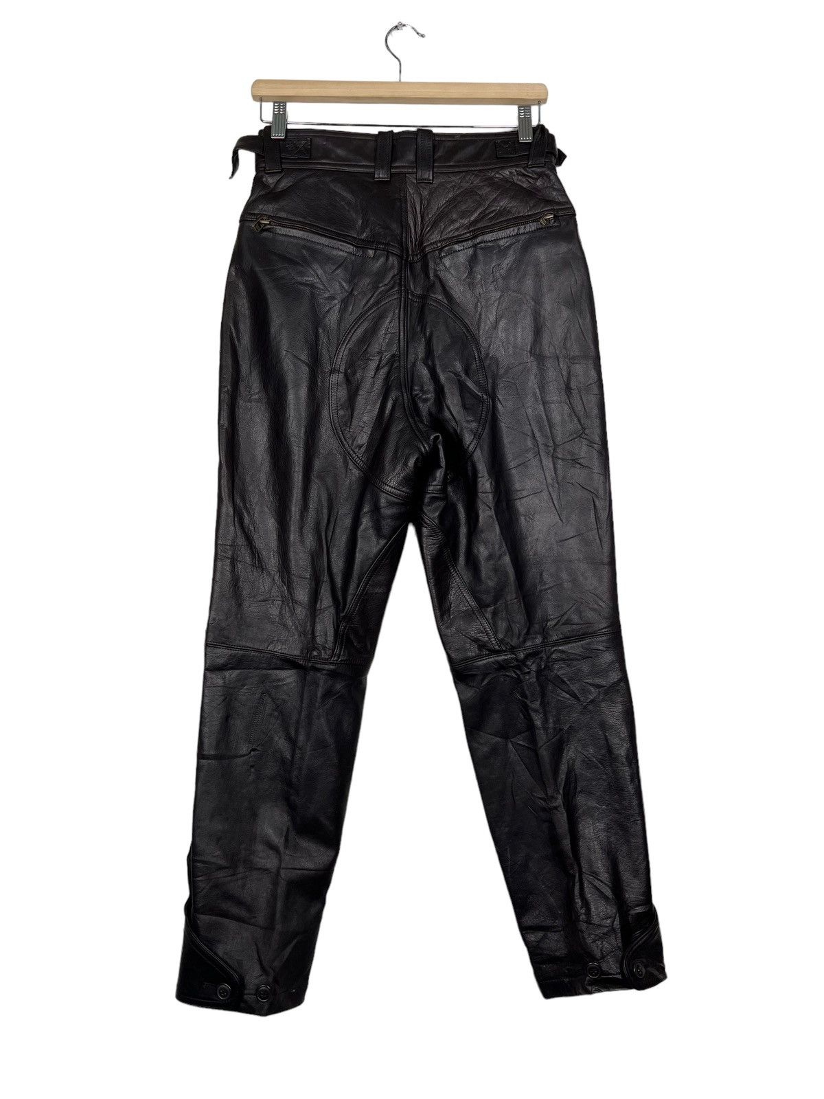 Genuine Leather 🔥 HAROLDS GEAR LEATHER MOTO RIDER AVANT GARDE PANTS Size US 28 / EU 44 - 8 Thumbnail