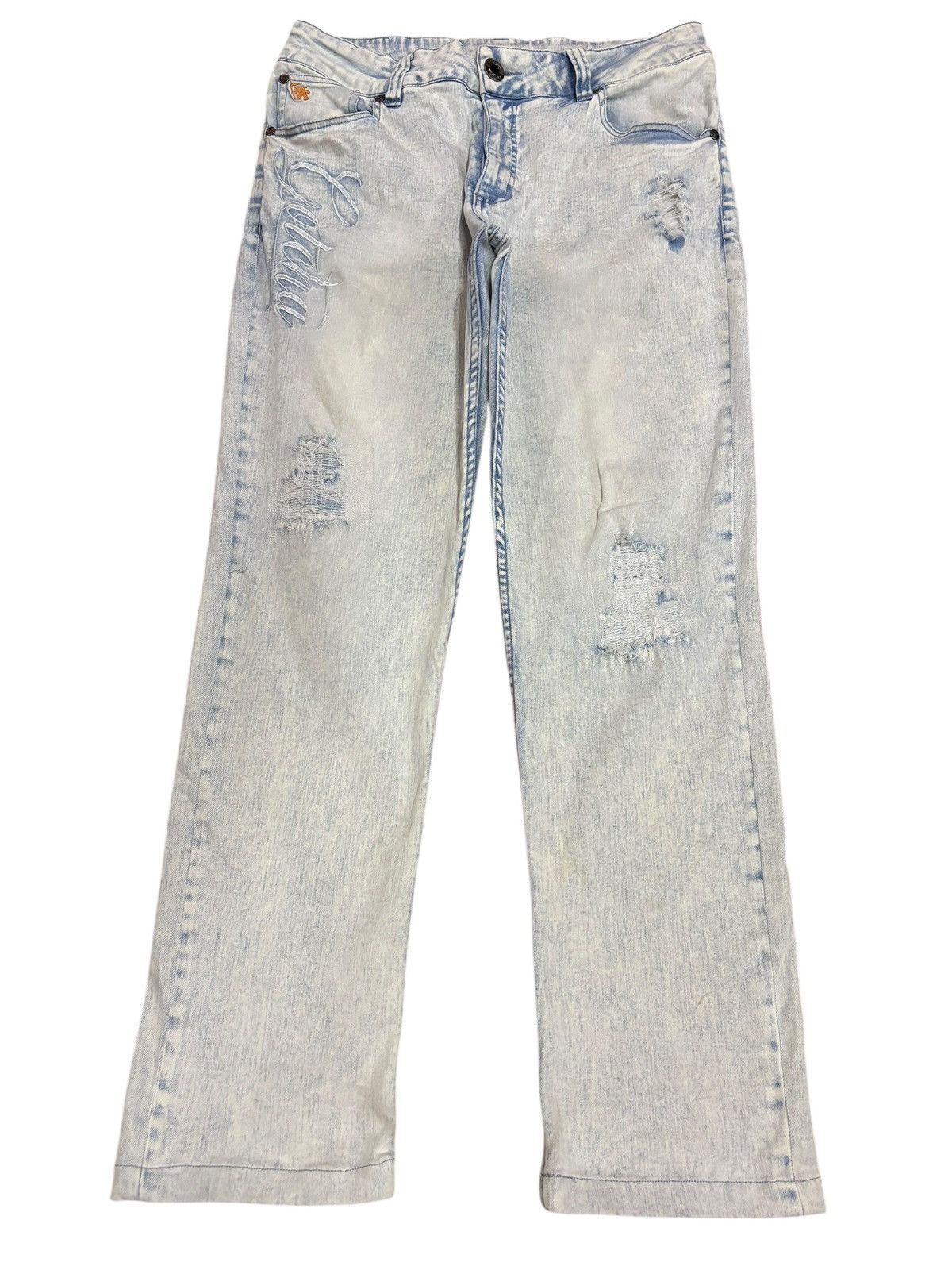 Gotcha × Vintage Vtg Gotcha Distressed Blue Acid Washed Jeans Size US 34 / EU 50 - 1 Thumbnail