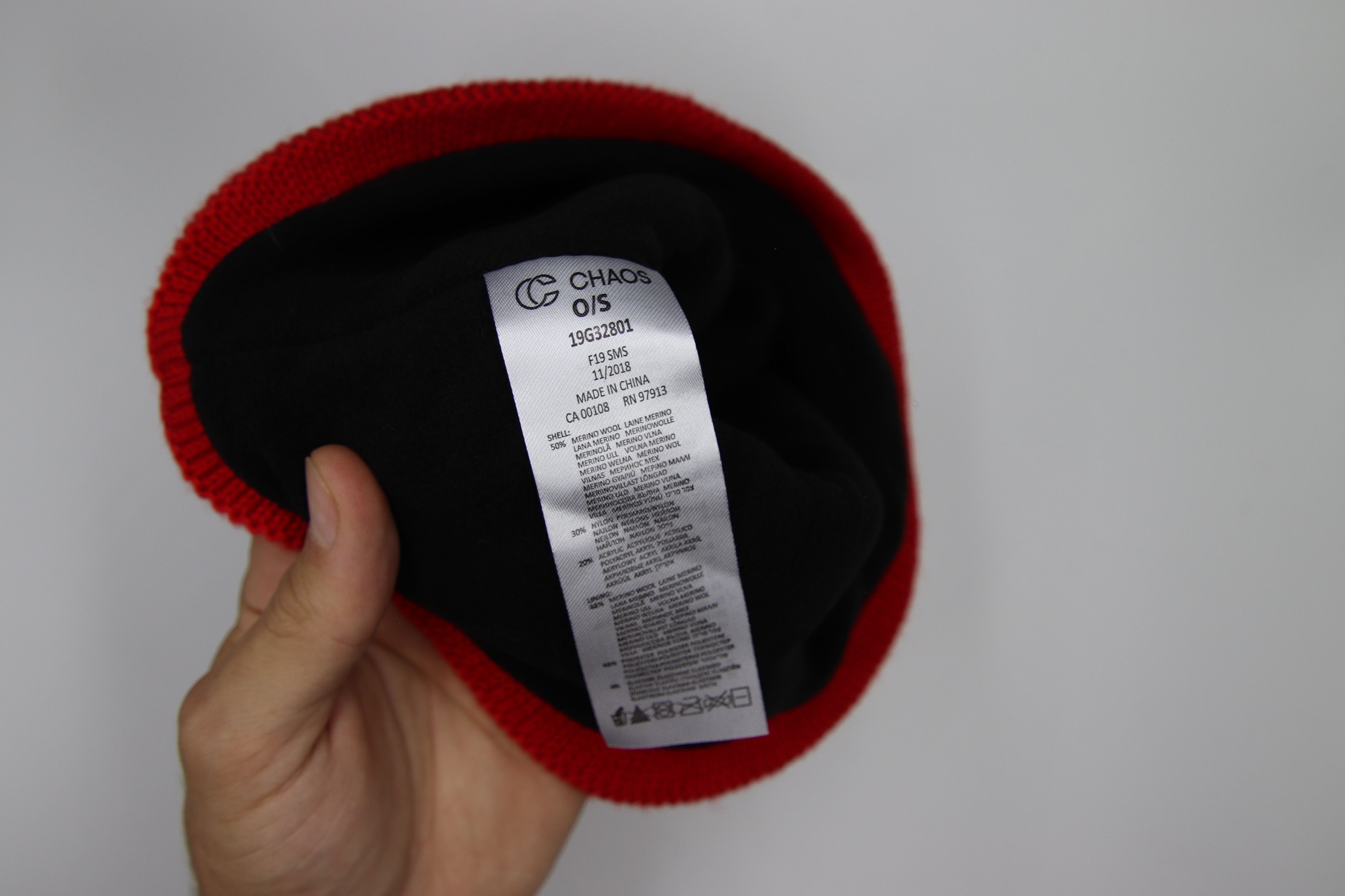 Other Chaos 100% Merino Beanie Red Size ONE SIZE - 3 Thumbnail