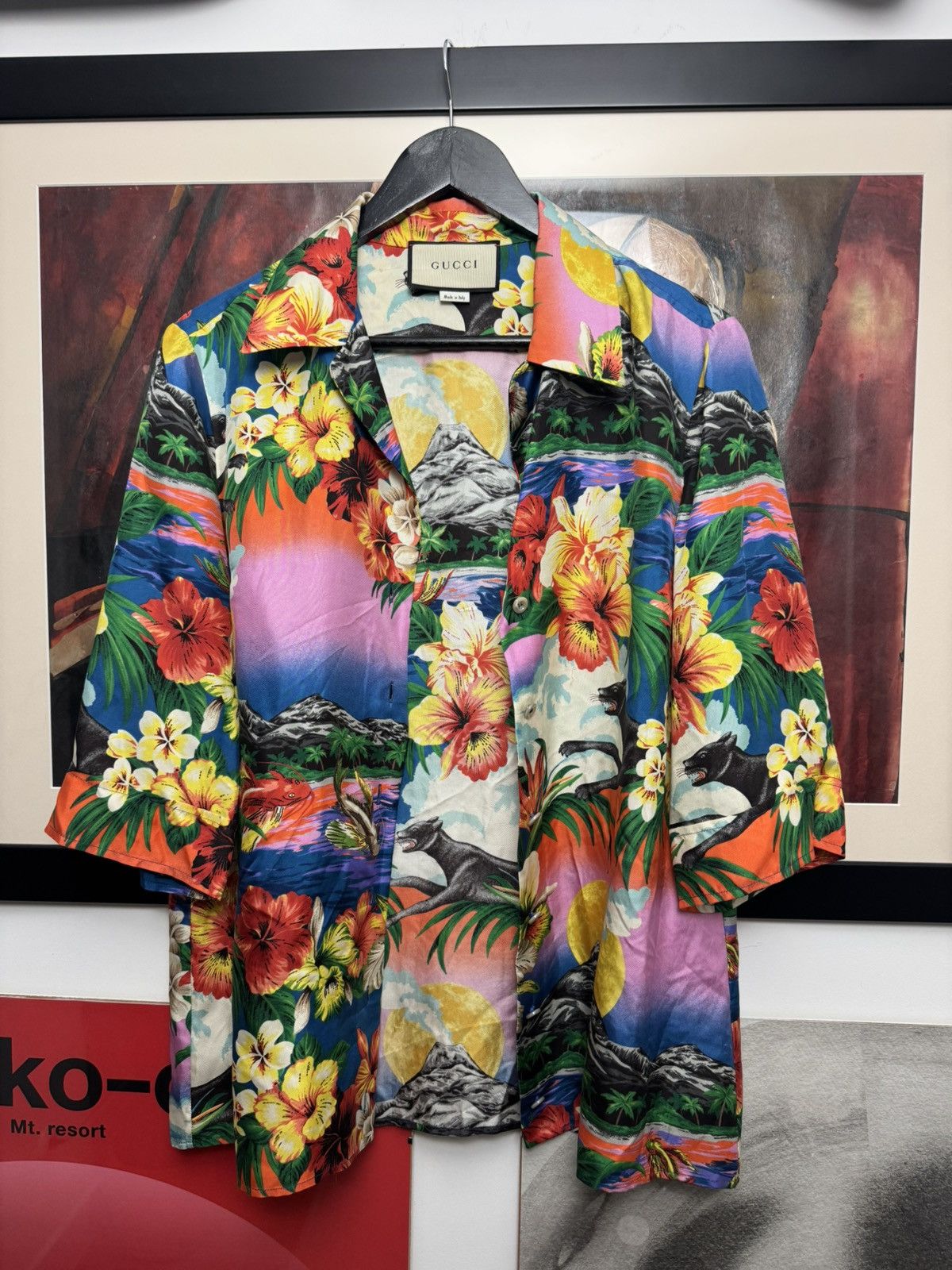Gucci Gucci Designer Button Up Hawaian Silk Fullprint Shirt Rare Size M / US 6-8 / IT 42-44 - 3 Thumbnail