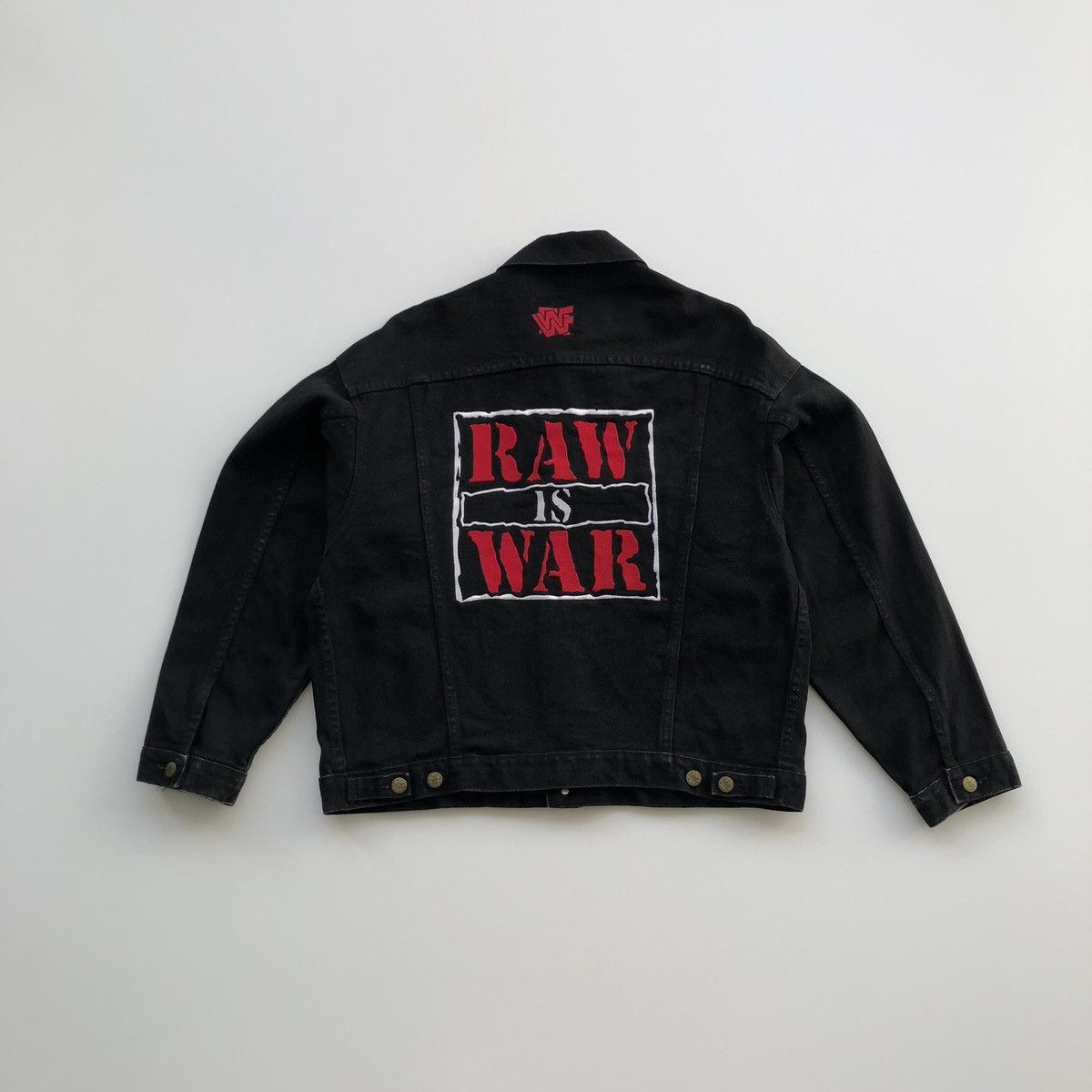 WWF WWF Raw is War 1993 War Zone Vintage Denim Washed Jacket WWE Size US M / EU 48-50 / 2 - 4 Thumbnail