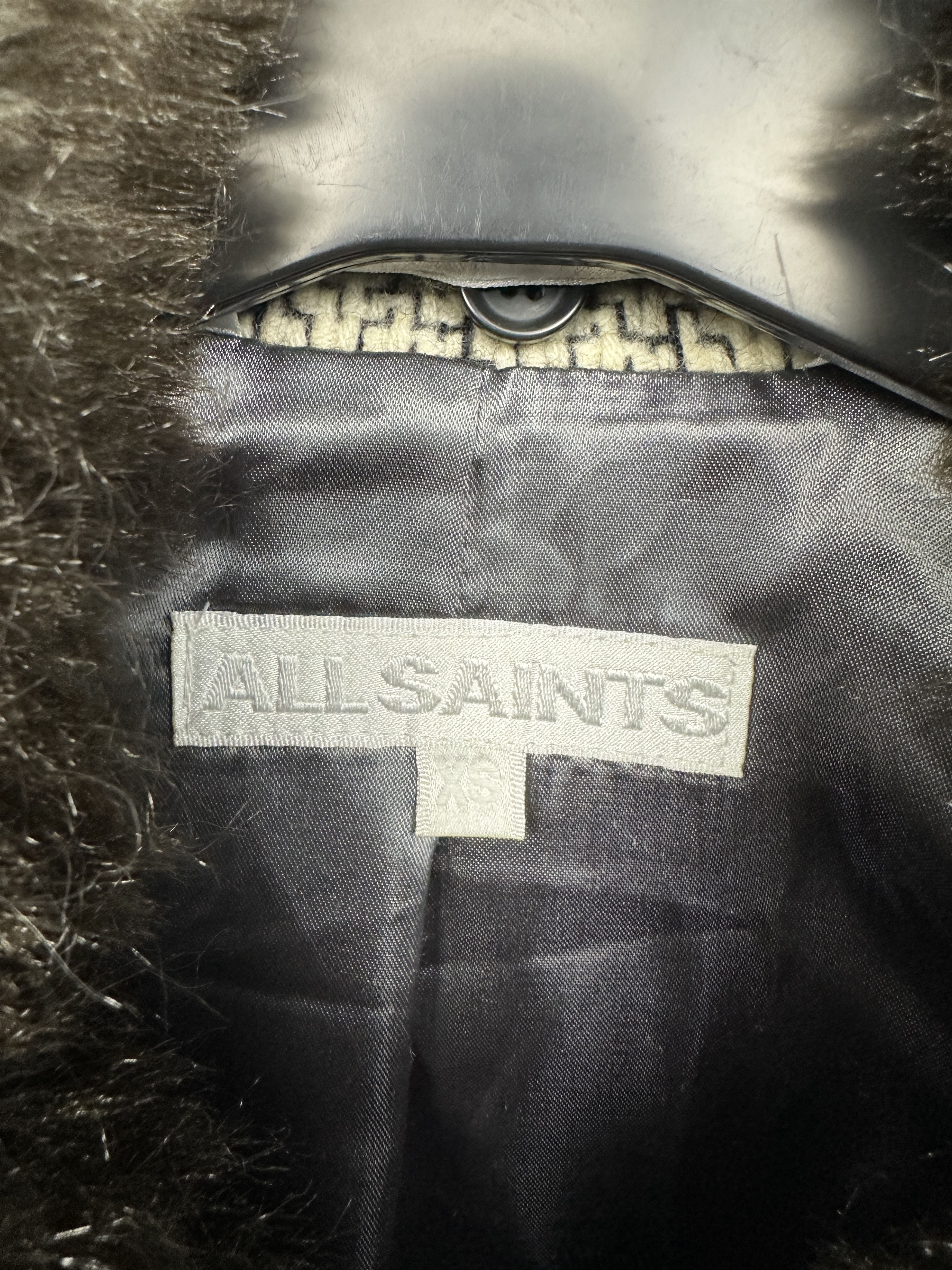 Allsaints AllSaints Vintage Womens Wool Coat Jacket Fur Collar Size XS / US 0-2 / IT 36-38 - 4 Thumbnail