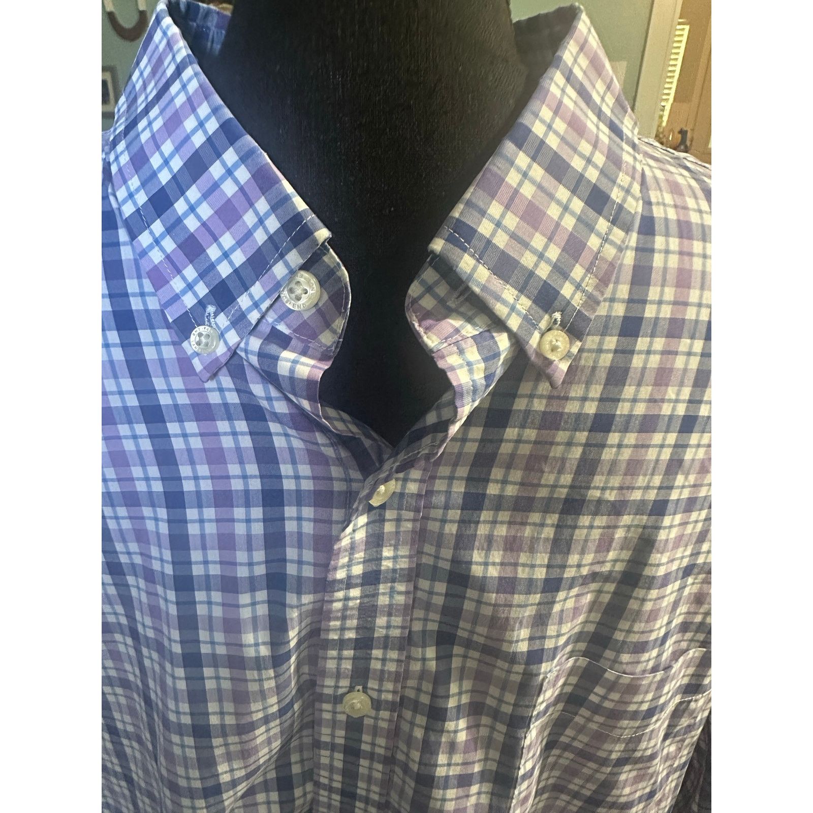 Lands' End Lands’ End Blue Longsleeve Button Up Tailored Fit Shirt Size US XL / EU 56 / 4 - 2 Thumbnail