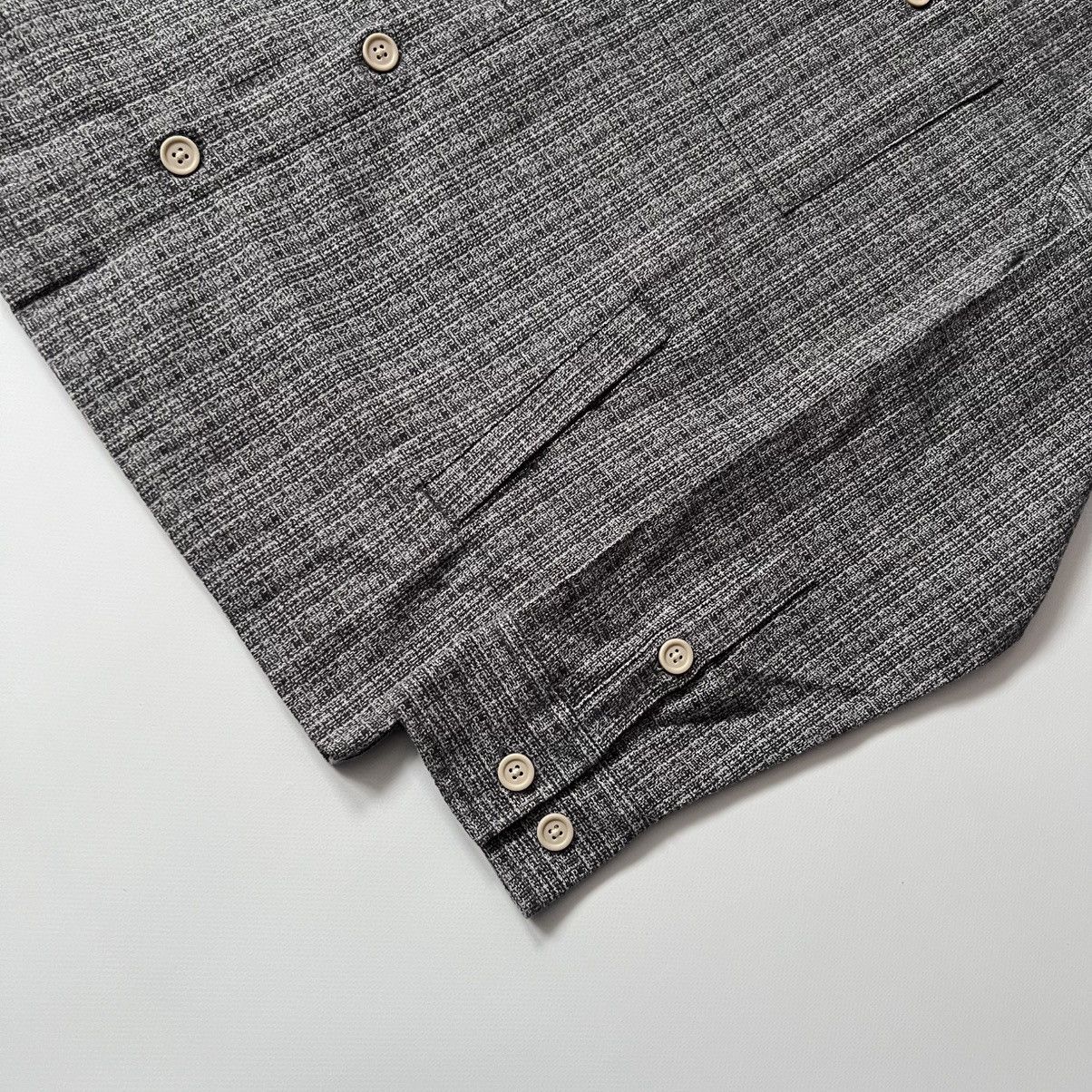 Folk Folk Mens Grey Textured Cotton patch overshirt jacket Size US M / EU 48-50 / 2 - 2 Thumbnail