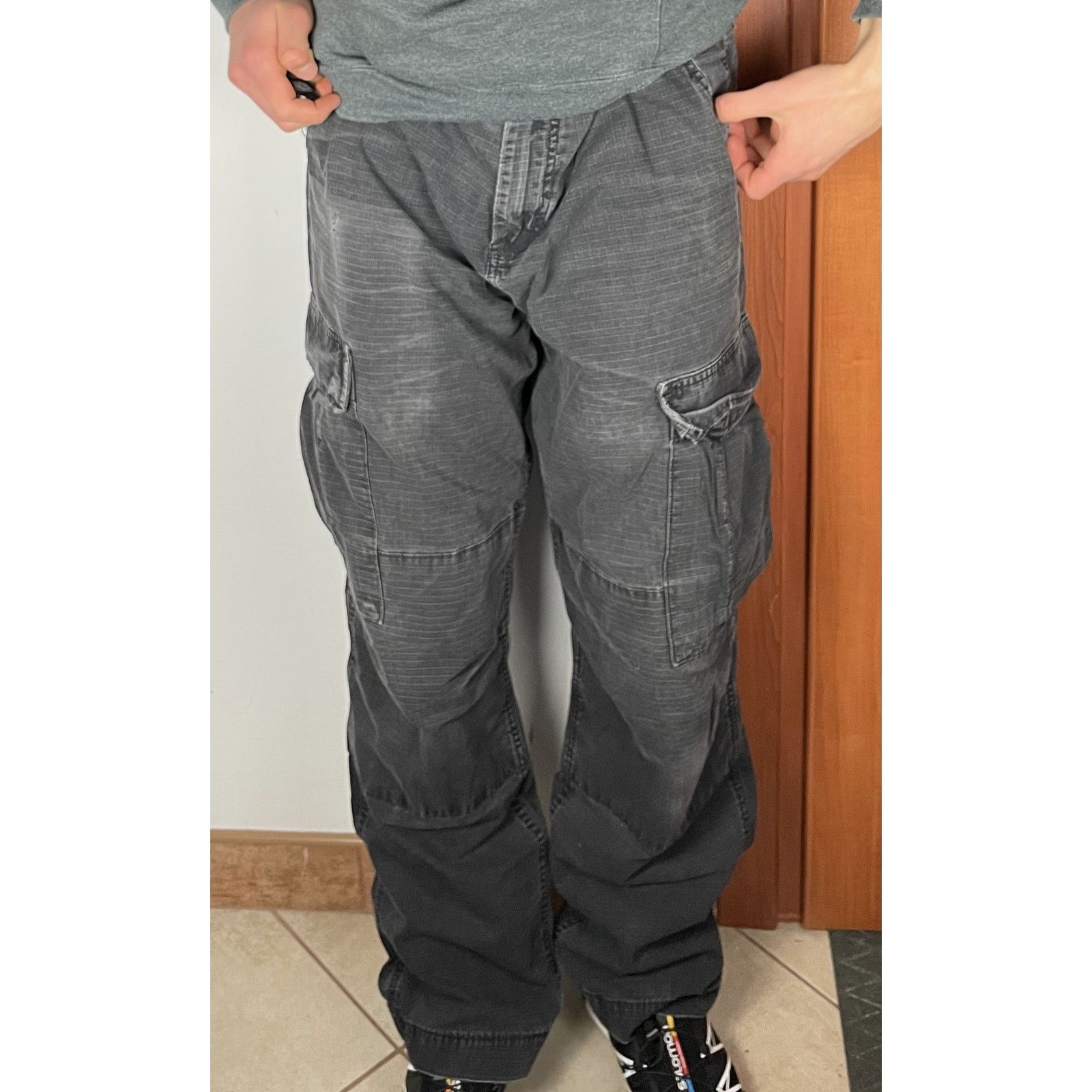 Carhartt Carhartt Men's Gray Cotton Regular Fit Cargo Pant Size 33x32 Size US 33 - 2 Thumbnail