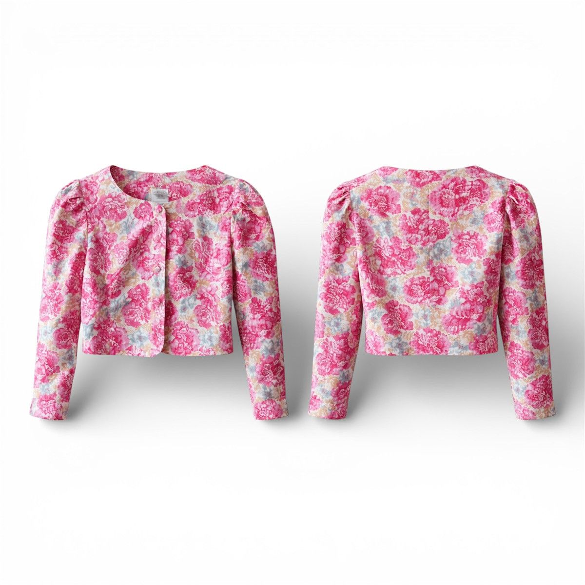 Laura Ashley VINTAGE 80’s LAURA ASHLEY PINK FLORAL ART BUTTON JACKET Uk16 Size XL / US 12-14 / IT 48-50 - 2 Thumbnail
