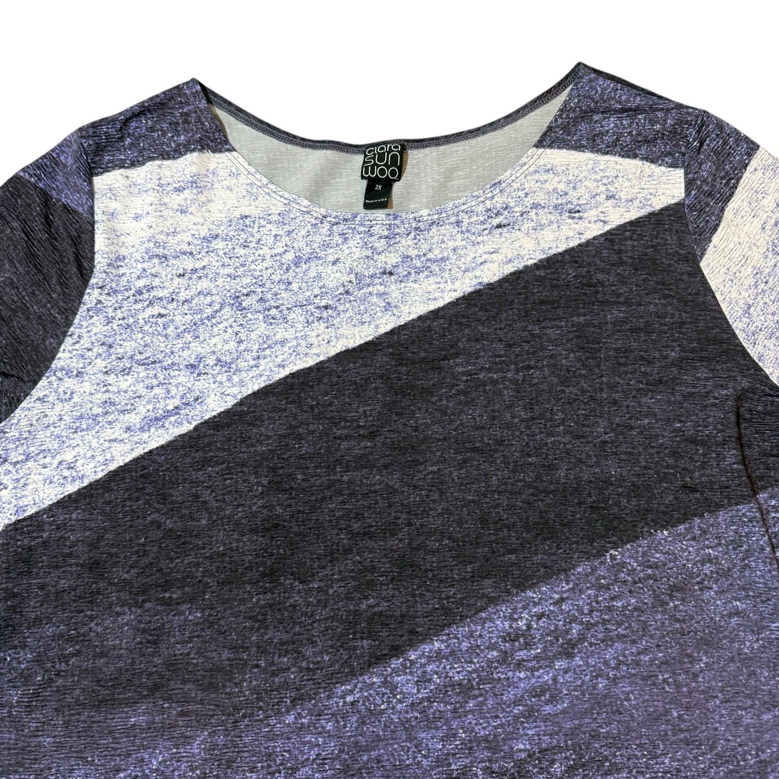 Other Clara Sunwoo Abstract Color Block Flowy Top Blue Purple 2X Size XXL / US 16-18 / IT 52-54 - 2 Thumbnail