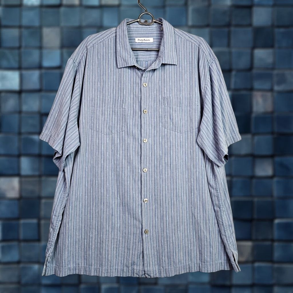 Tommy Bahama Tommy Bahama Button Front Short-sleeve Silk Blend Shirt 2XL Men's Multicolor Solid Shirt End Mens Size US XXL / EU 58 / 5 - 1 Thumbnail