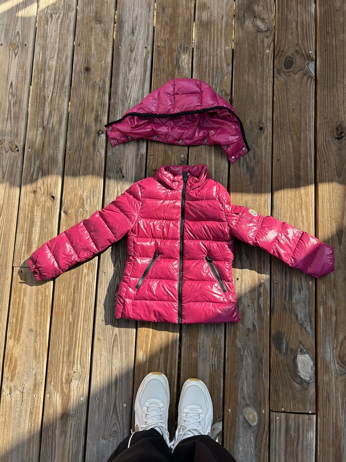 Moncler Kids Moncler Pink Puffer Jacket with Detachable Hood Size XXS / US 00 / IT 34 - 1 Thumbnail