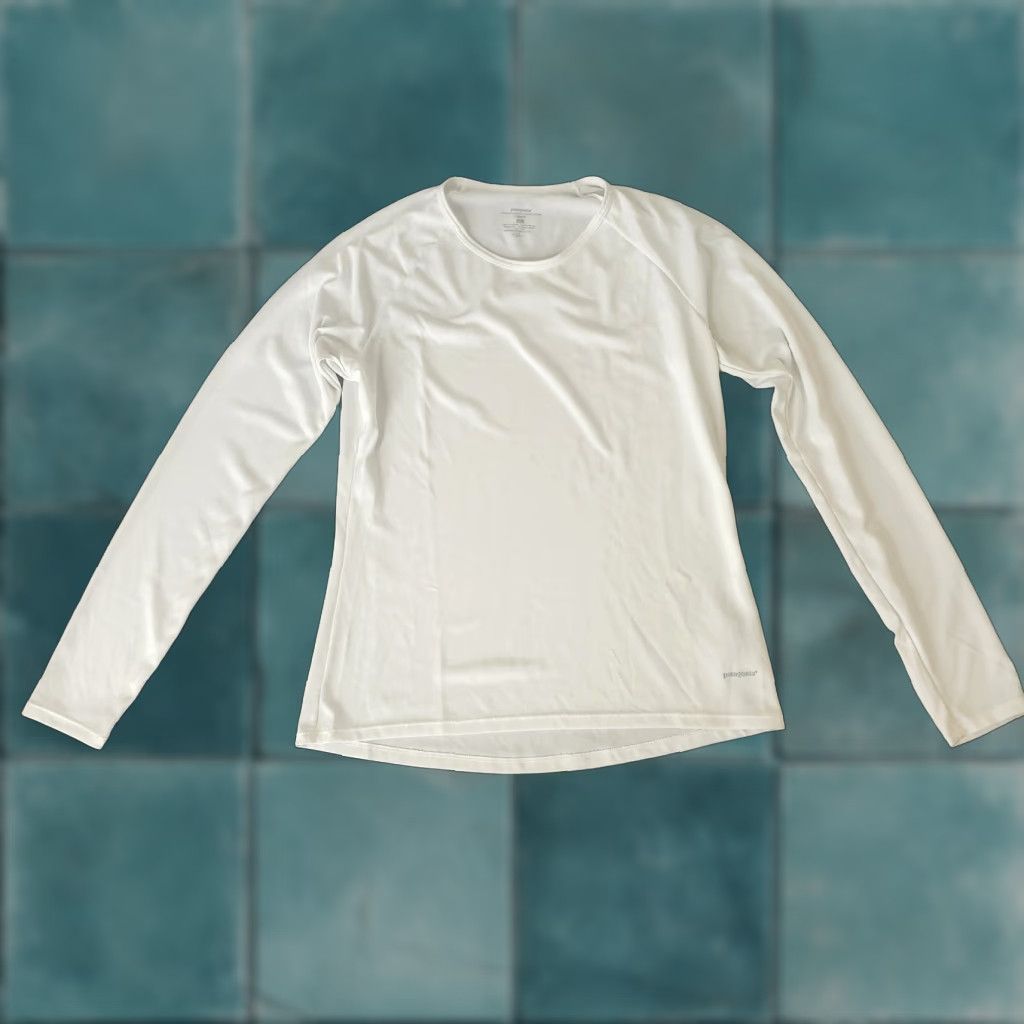 Patagonia Patagonia Capilene Junior M White Long Sleeve Shirt Mens Tee Pullover Baselayer Crew Neck Activewear, Teens, Regular Fit, Polyester Size US M / EU 48-50 / 2 - 1 Thumbnail