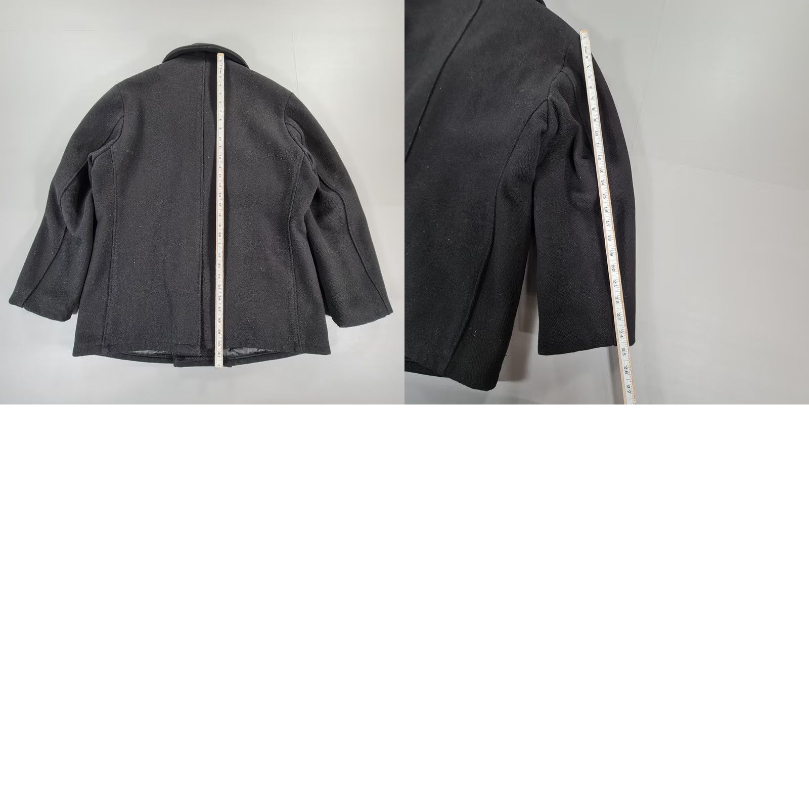 Schott SCHOTT 740N Mens Coat Black 44 Peacoat Double Breasted USA Wool Winter Medium Regular Fit Mens Coat US Made USA Size US S / EU 44-46 / 1 - 8 Thumbnail
