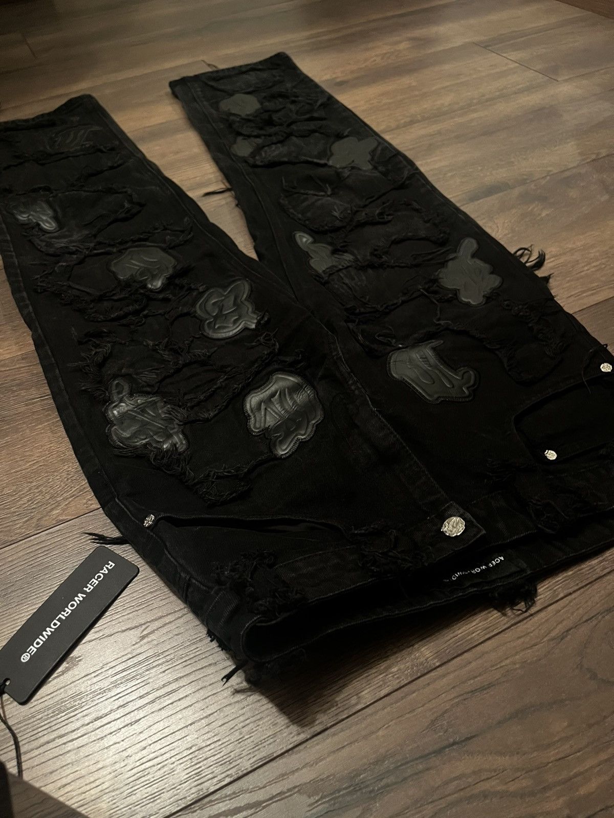 Racer Worldwide Patch Jeans Black