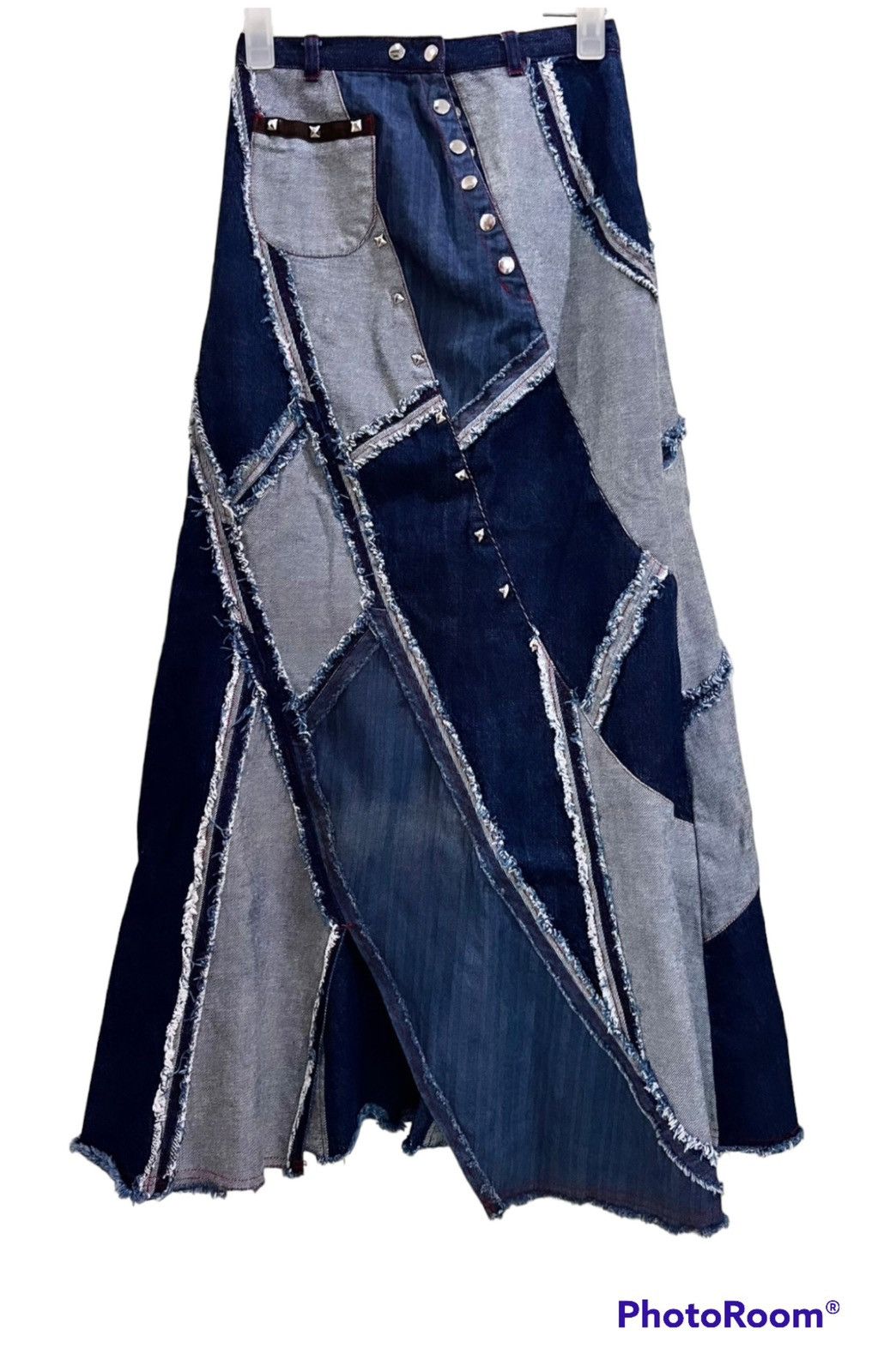 Japanese Brand Vintage y2k denim patch long skirt 🦋💗 Size 24" / US 00 / IT 34 - 7 Thumbnail
