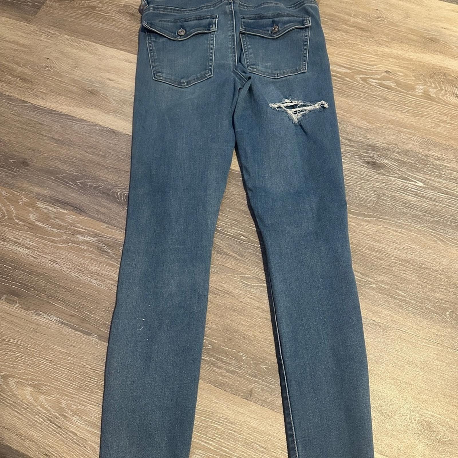 American Eagle Outfitters American Eagle sz 6 Hi-Rise Jean Women's Blue Distressed Size 28" / US 6 / IT 42 - 4 Thumbnail
