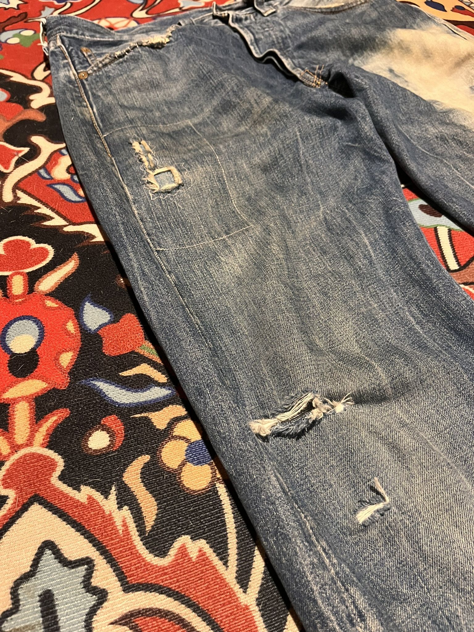 LVC × Levi's Vintage Clothing LVC BigE 47501-0175 Levi's Vintage Clothing Damage Jeans Size US 34 / EU 50 - 3 Thumbnail