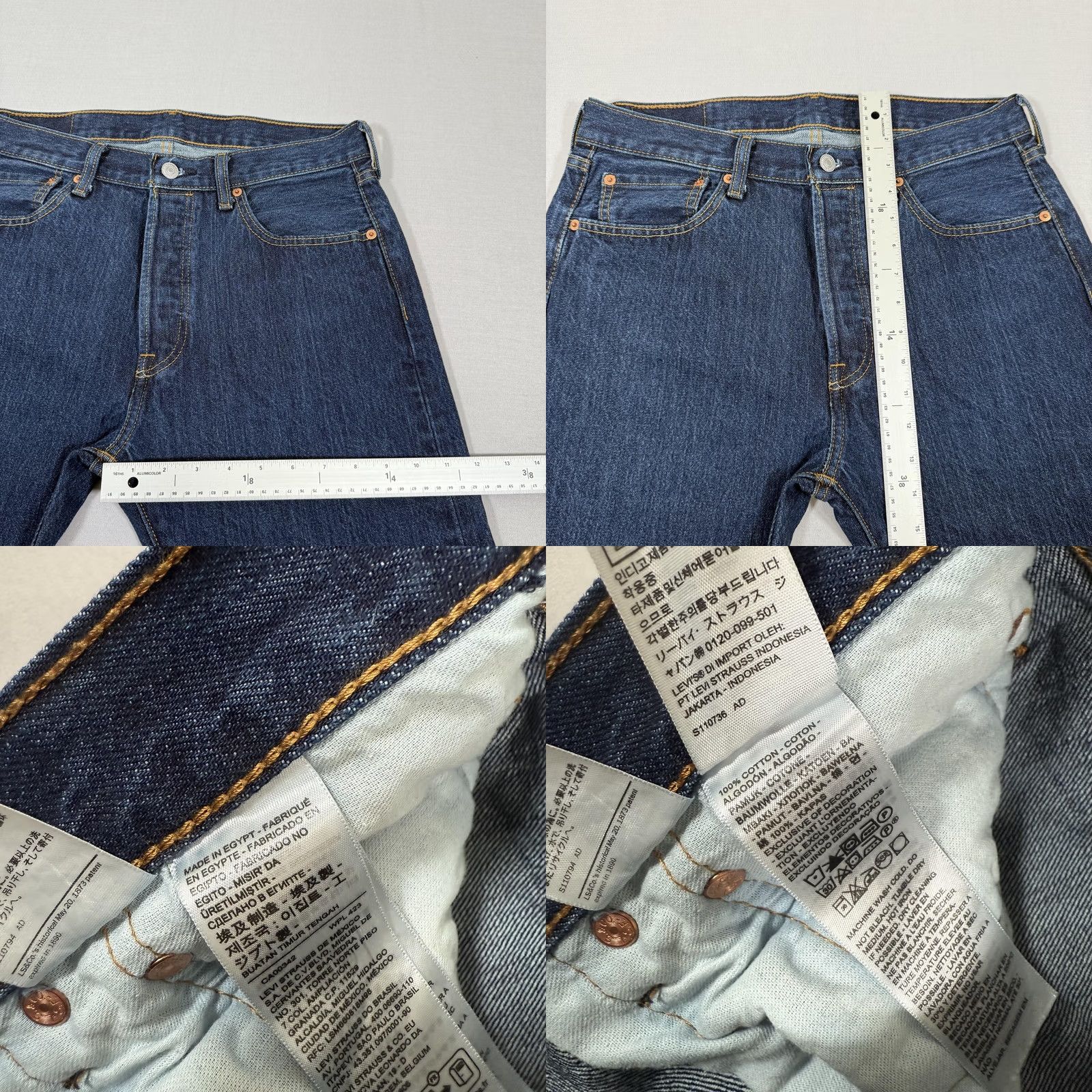 Levi's Levi's Jeans Mens 33x32 Blue 501 Straight Fit Denim Pants Cowboy Work Size US 33 - 8 Thumbnail
