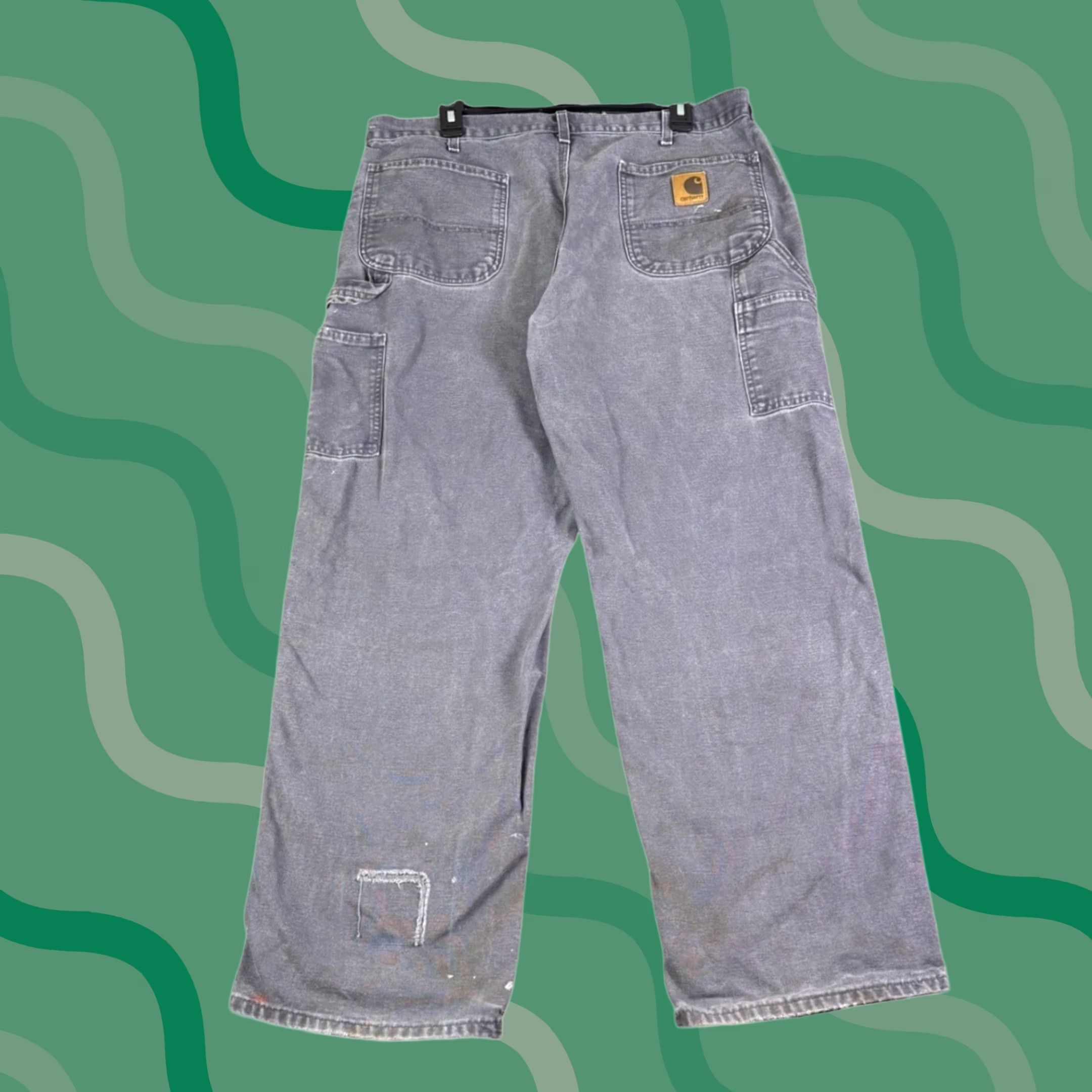 Carhartt Carhartt Mens Gray Carpenter Pants Workwear Dungaree Fit Distressed 38x31 Size US 36 / EU 52 - 1 Thumbnail