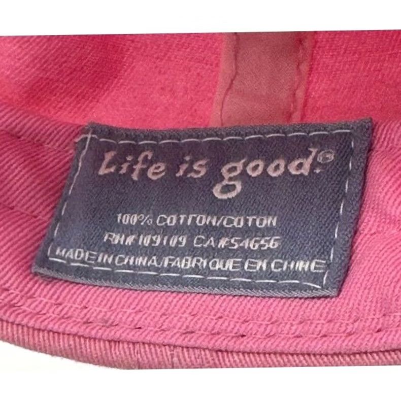 Life is Good Life is Good Hats Unisex Adult OSFA Pink Embroidered Strapback Baseball Cap NEW Size ONE SIZE - 5 Thumbnail