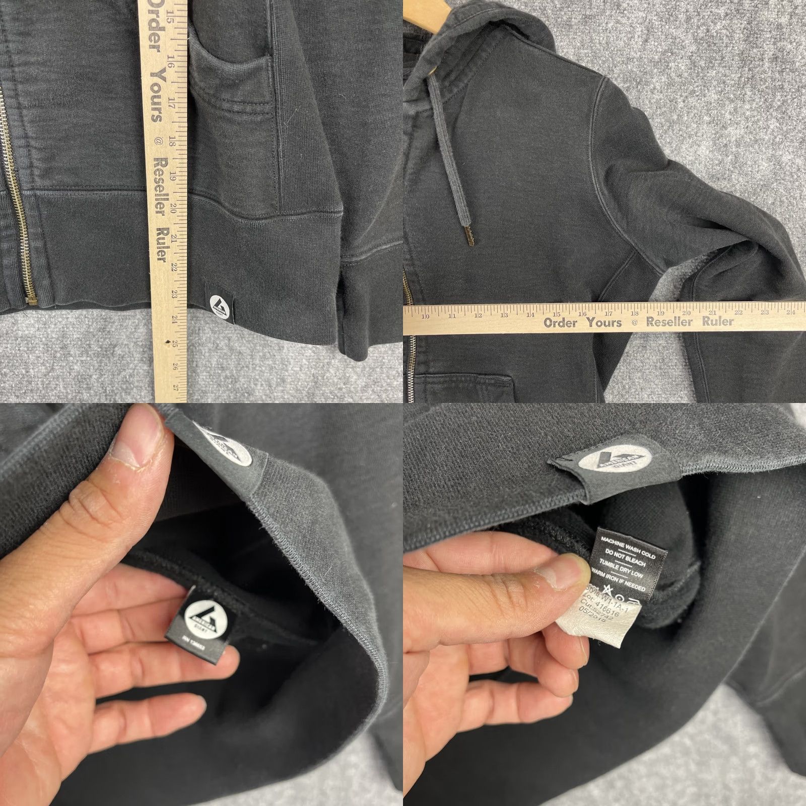 Vintage American Giant Hoodie Womens Medium Black Heavyweight Zip Up Made In USA Size M / US 6-8 / IT 42-44 - 8 Thumbnail