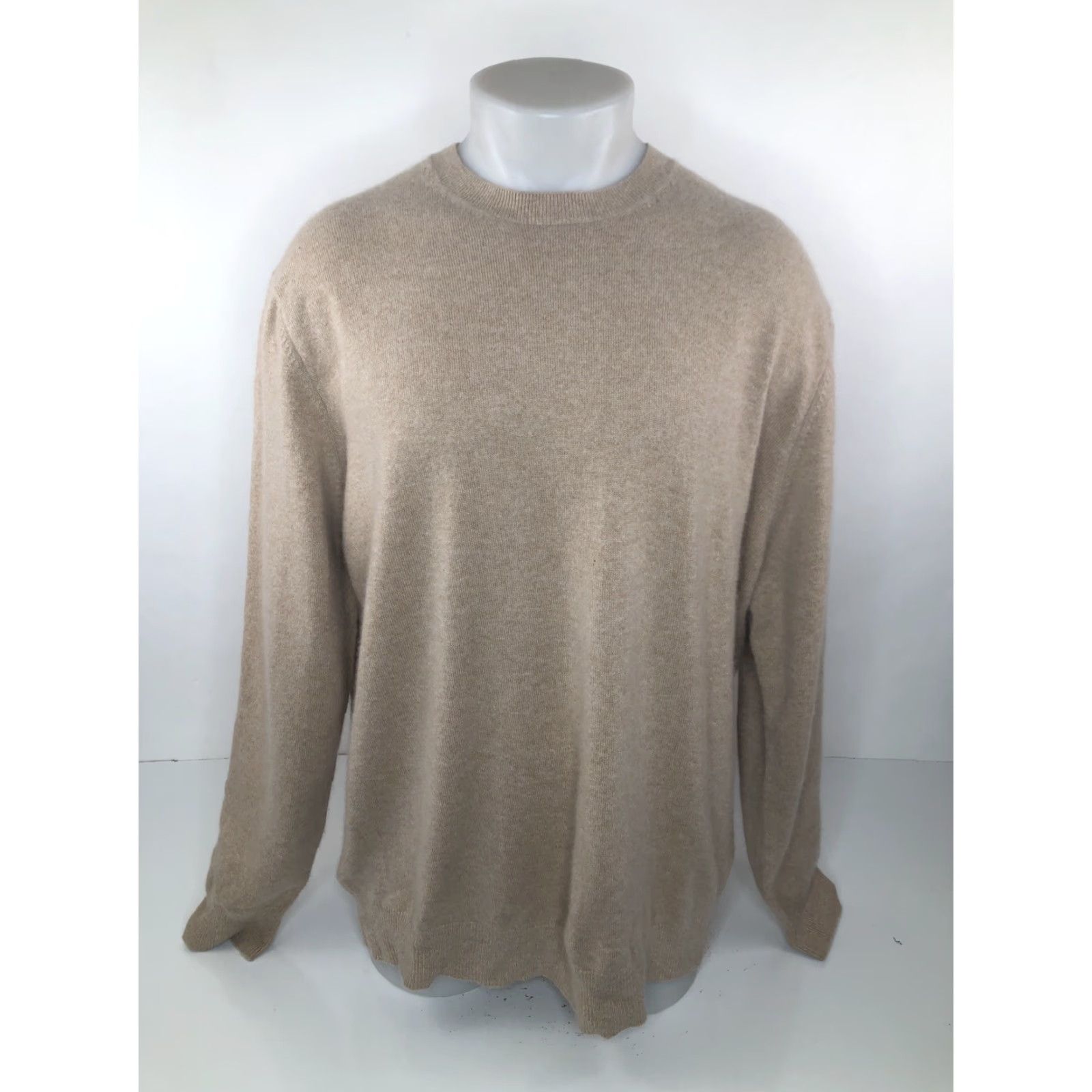 Lands' End Lands' End / Cashmere Wool Mens XL Sweater Shirt Pullover Light Brown Beige Mens XL Wool Cashmere Pullover Sweater 90s? Size US XL / EU 56 / 4 - 2 Thumbnail