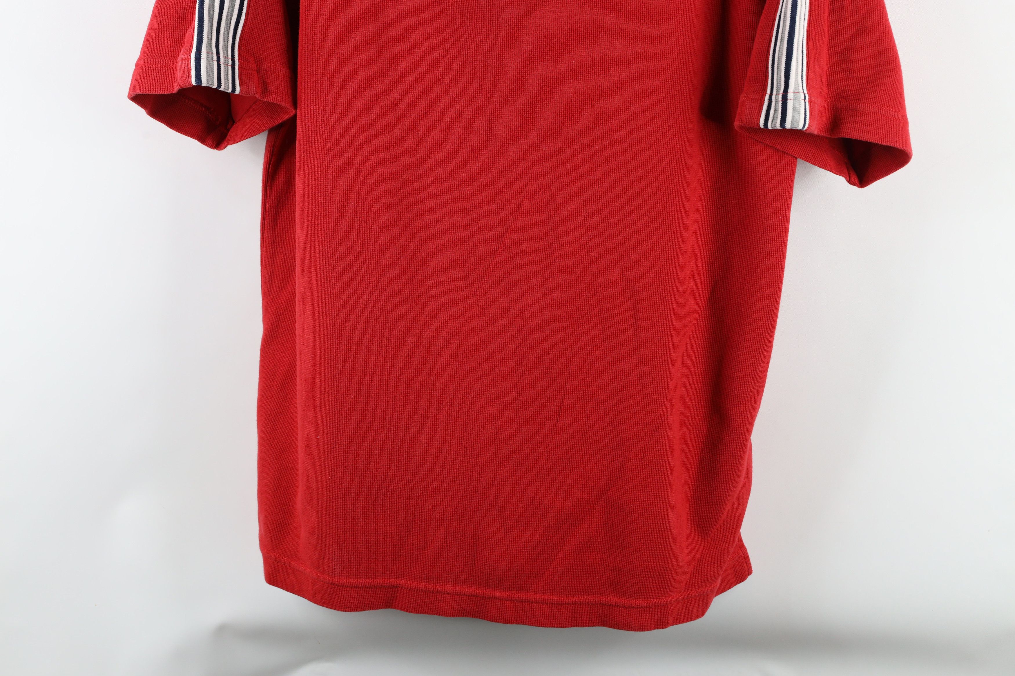 Tommy Hilfiger × Vintage Vintage 90s Tommy Hilfiger Waffle Knit Half Zip T-Shirt Size US L / EU 52-54 / 3 - 3 Thumbnail