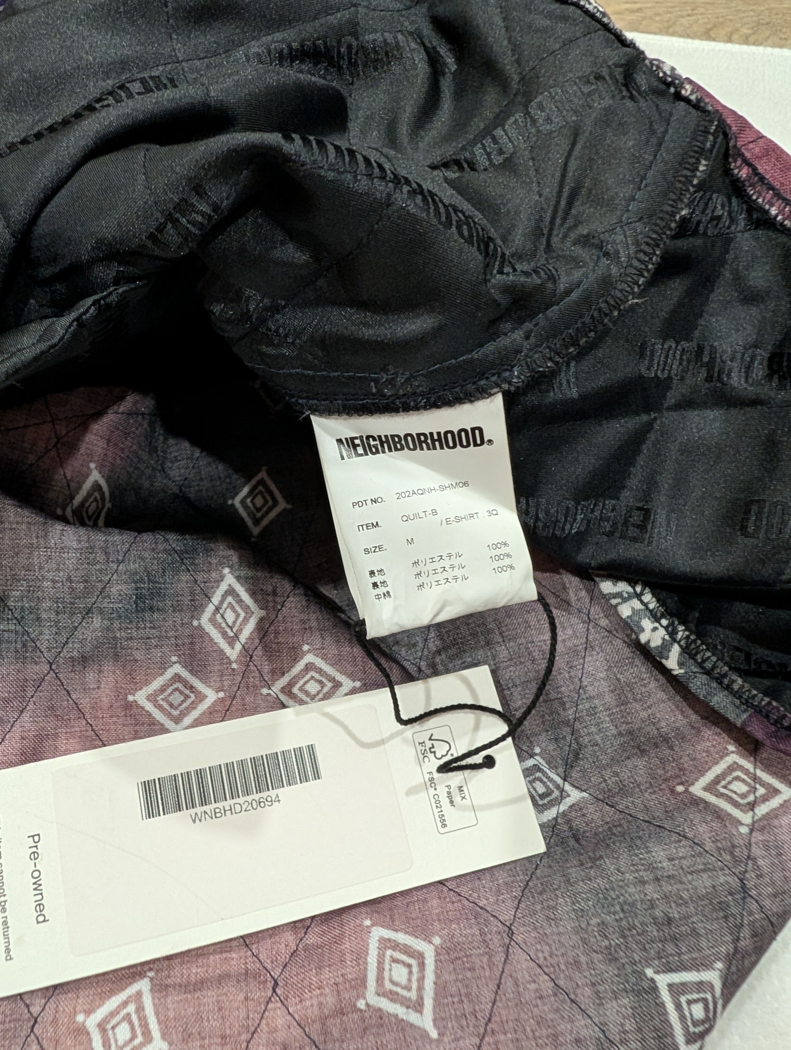 Neighborhood Neighborhood Quilt-B E-Shirt 202AQNH-SHM06 Size US M / EU 48-50 / 2 - 6 Thumbnail